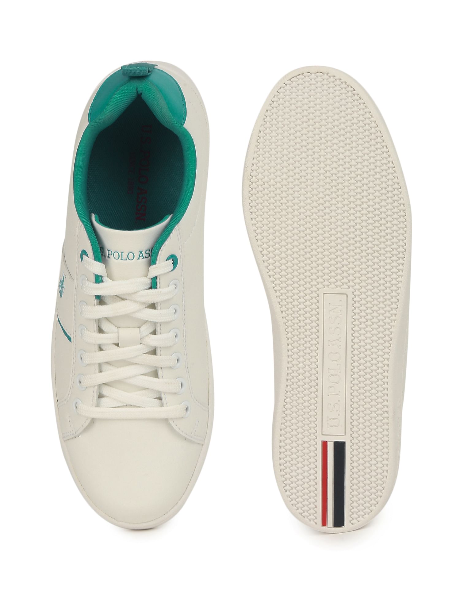 Men Lace Up Panelled Salvador 3.0 Sneakers White - U.S. Polo Assn. India | Large