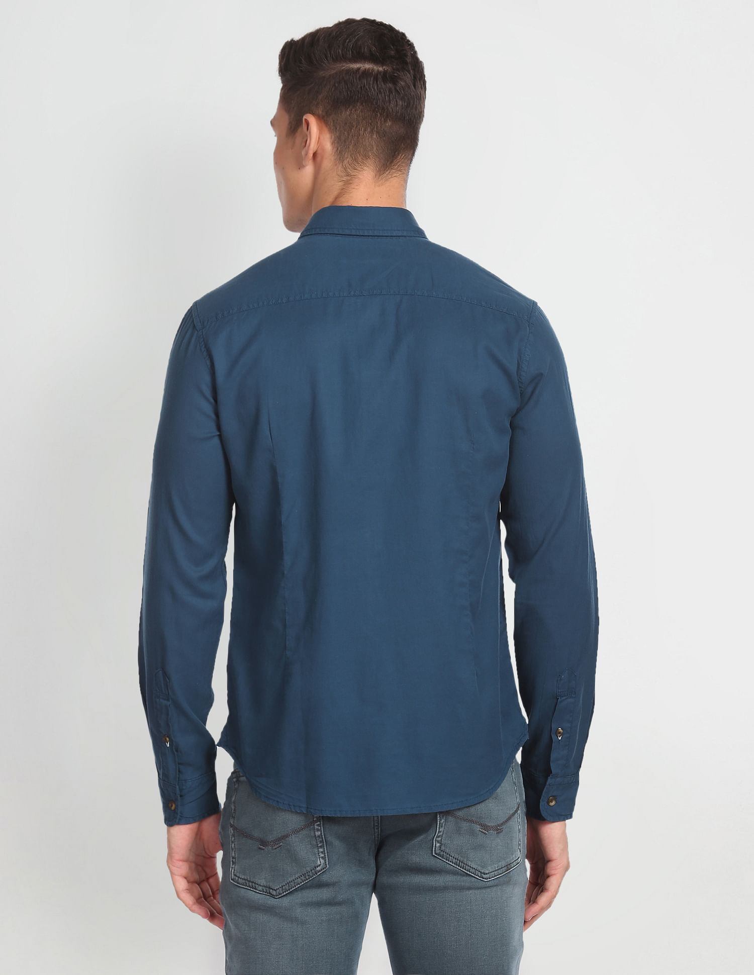 Solid Laundered Shirt Navy - U.S. Polo Assn. India | Large