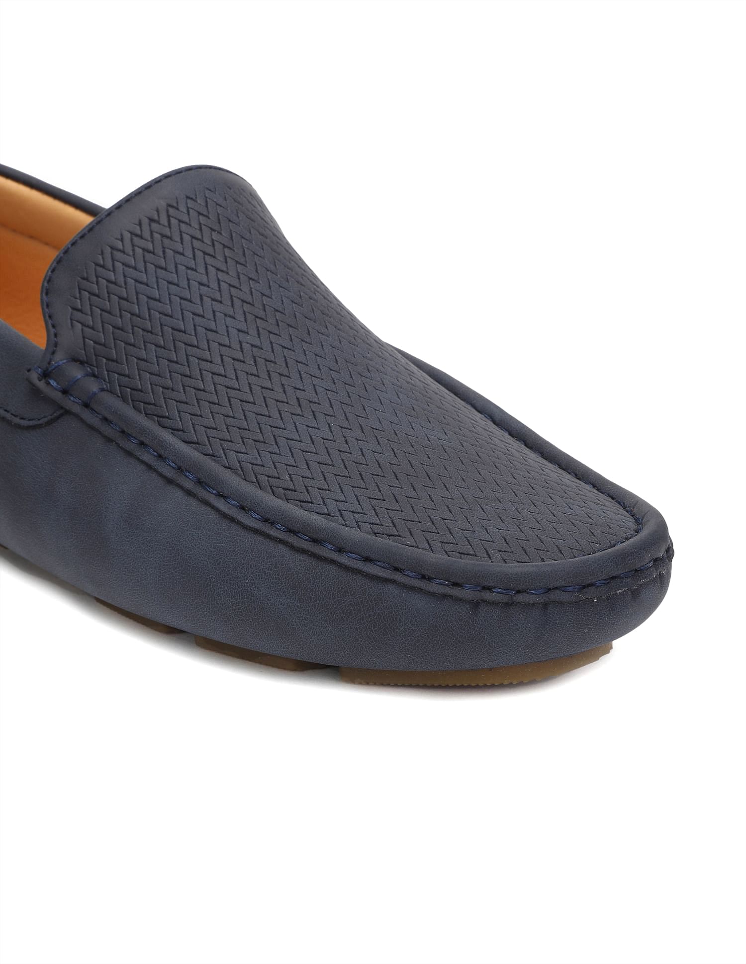 Men Round Toe Textured Colin 3.0 Loafers Navy - U.S. POLO ASSN. | Large