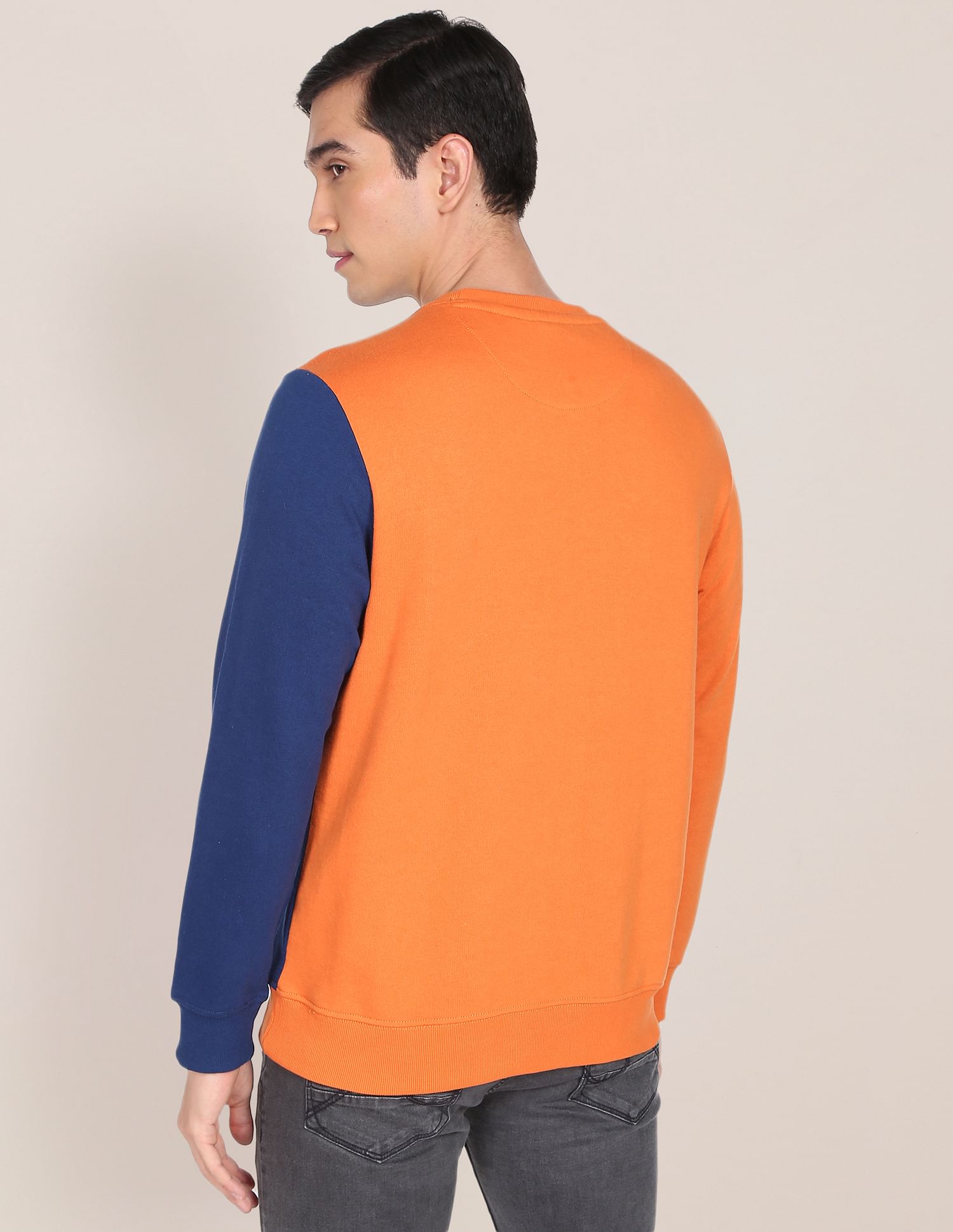 Colour Block Long Sleeve Sweatshirt Orange - U.S. POLO ASSN. | Large