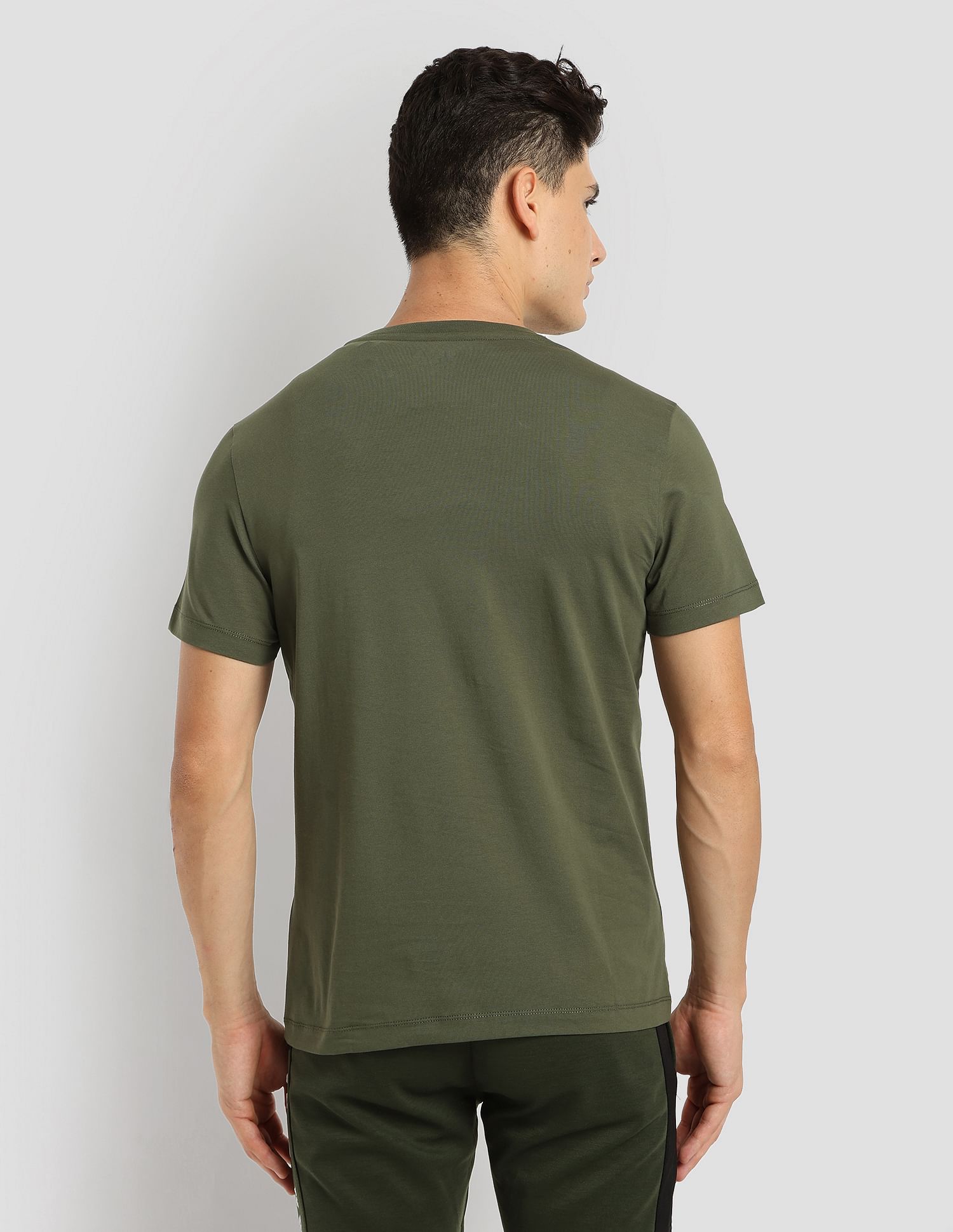 Brand Stripe Training T-Shirt Olive - U.S. Polo Assn. India | Large
