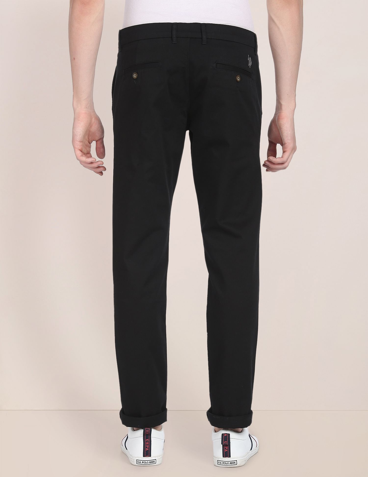 Denver Slim Fit Stretch Chinos Black - U.S. POLO ASSN. | Large