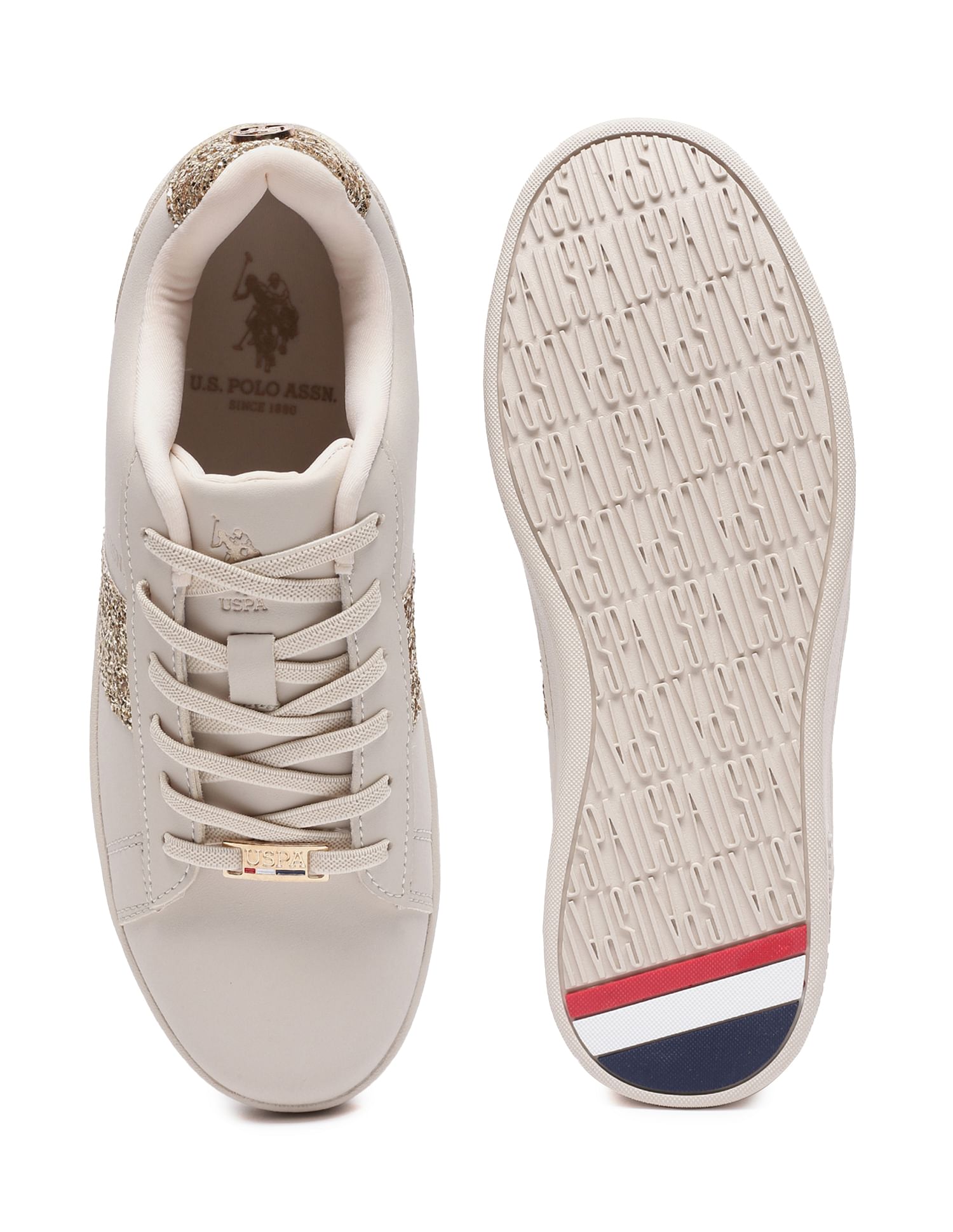 Women Embellished Kate Sneakers Beige - U.S. POLO ASSN. | Large