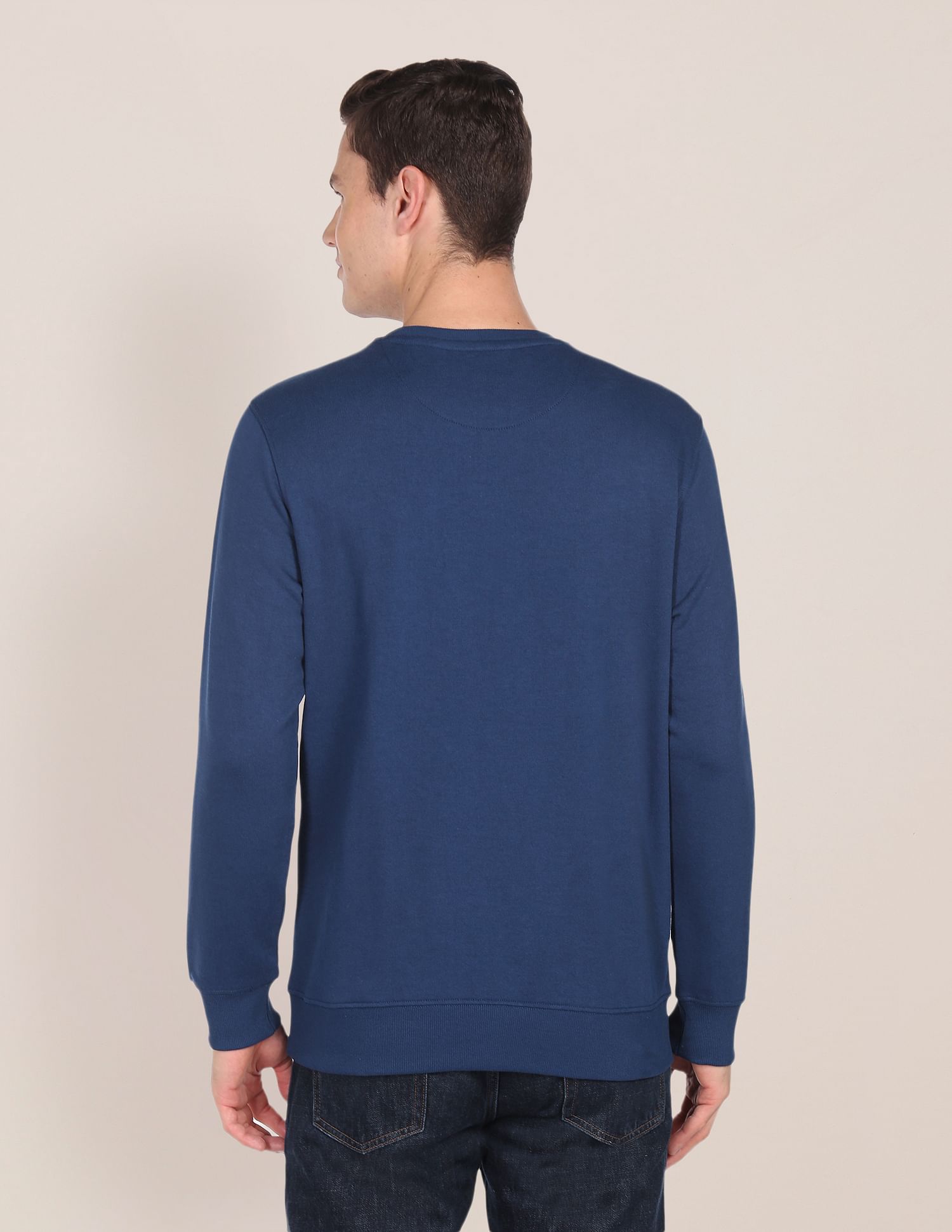Embroidered Logo Crew Neck Sweatshirt Navy - U.S. Polo Assn. India | Large