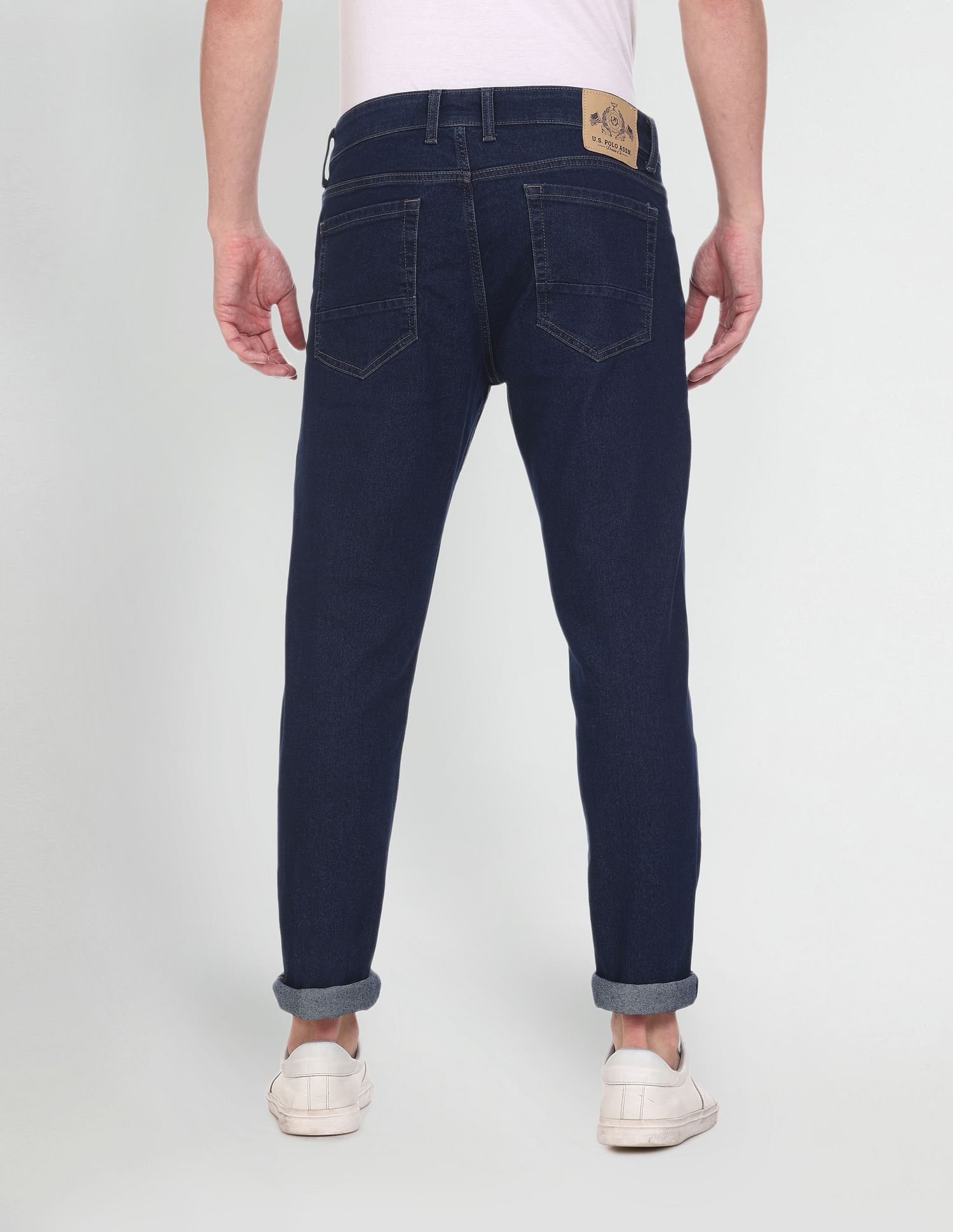 Brandon Slim Tapered Fit Dark Wash Jeans Blue - U.S. POLO ASSN. | Large