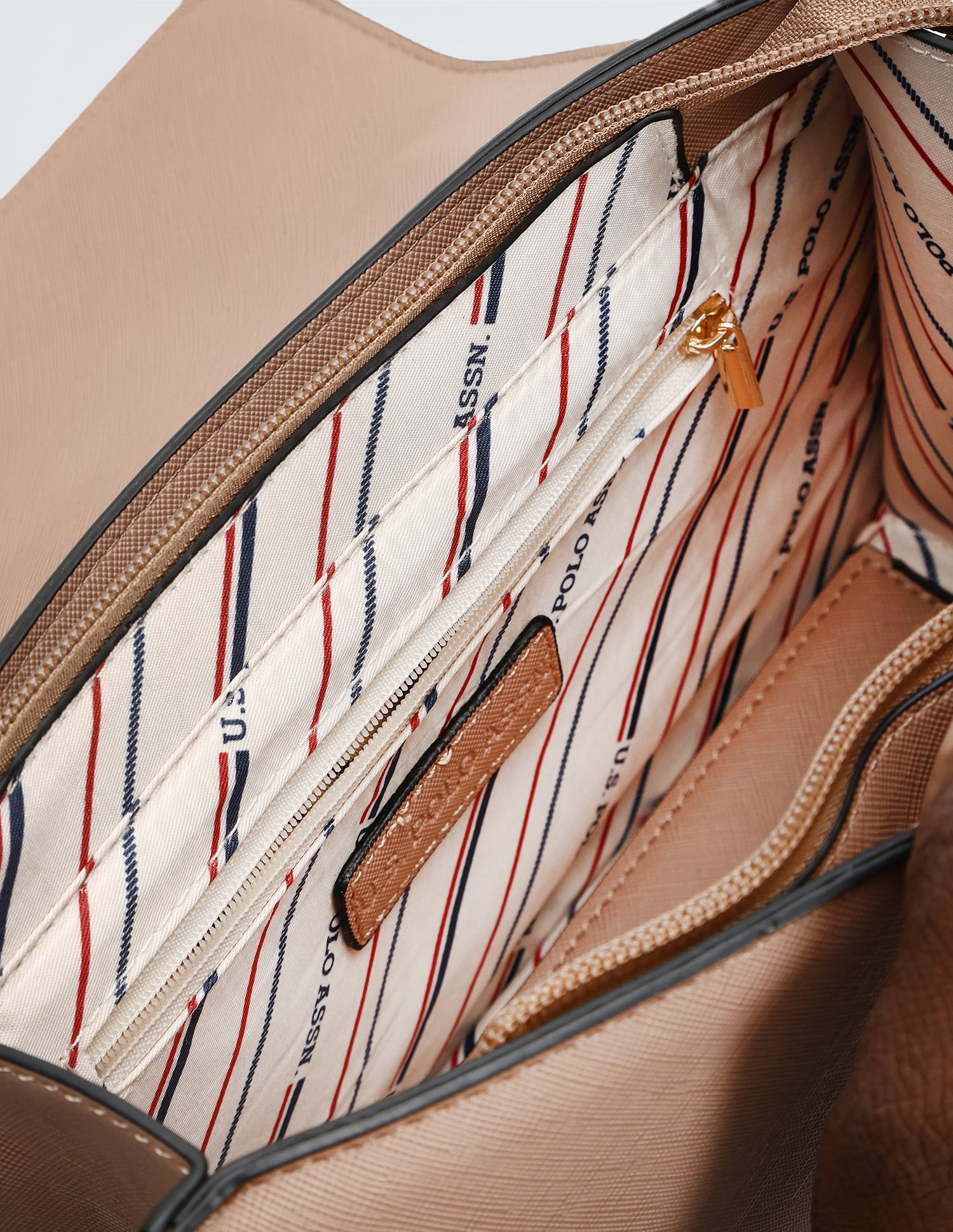 Buy U.S. Polo Assn. Women Gold Toned Solid Tote Bag - Handbags for Women  9137389 | Myntra