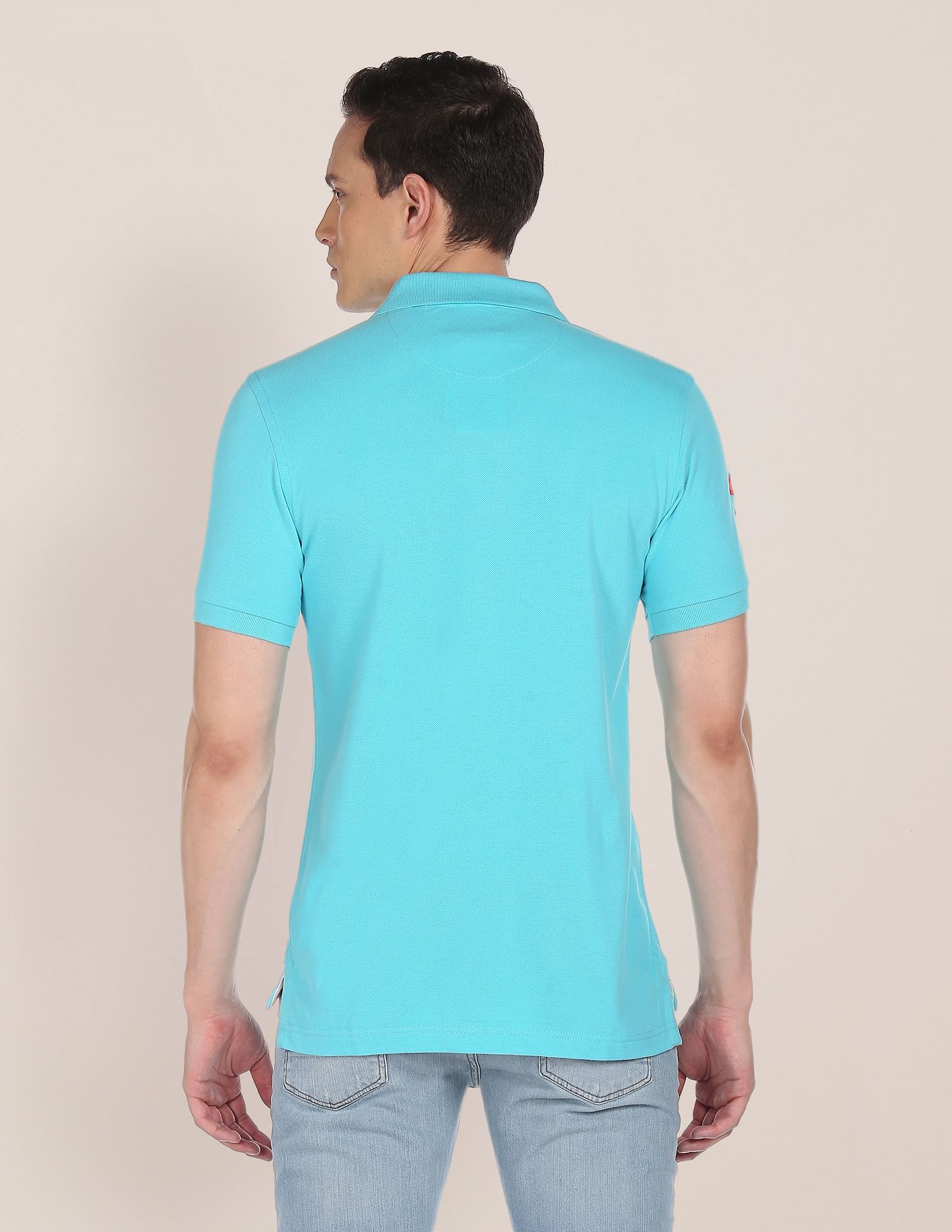 Compact Cotton Logo Polo Shirt Light Blue - U.S. POLO ASSN. | Large