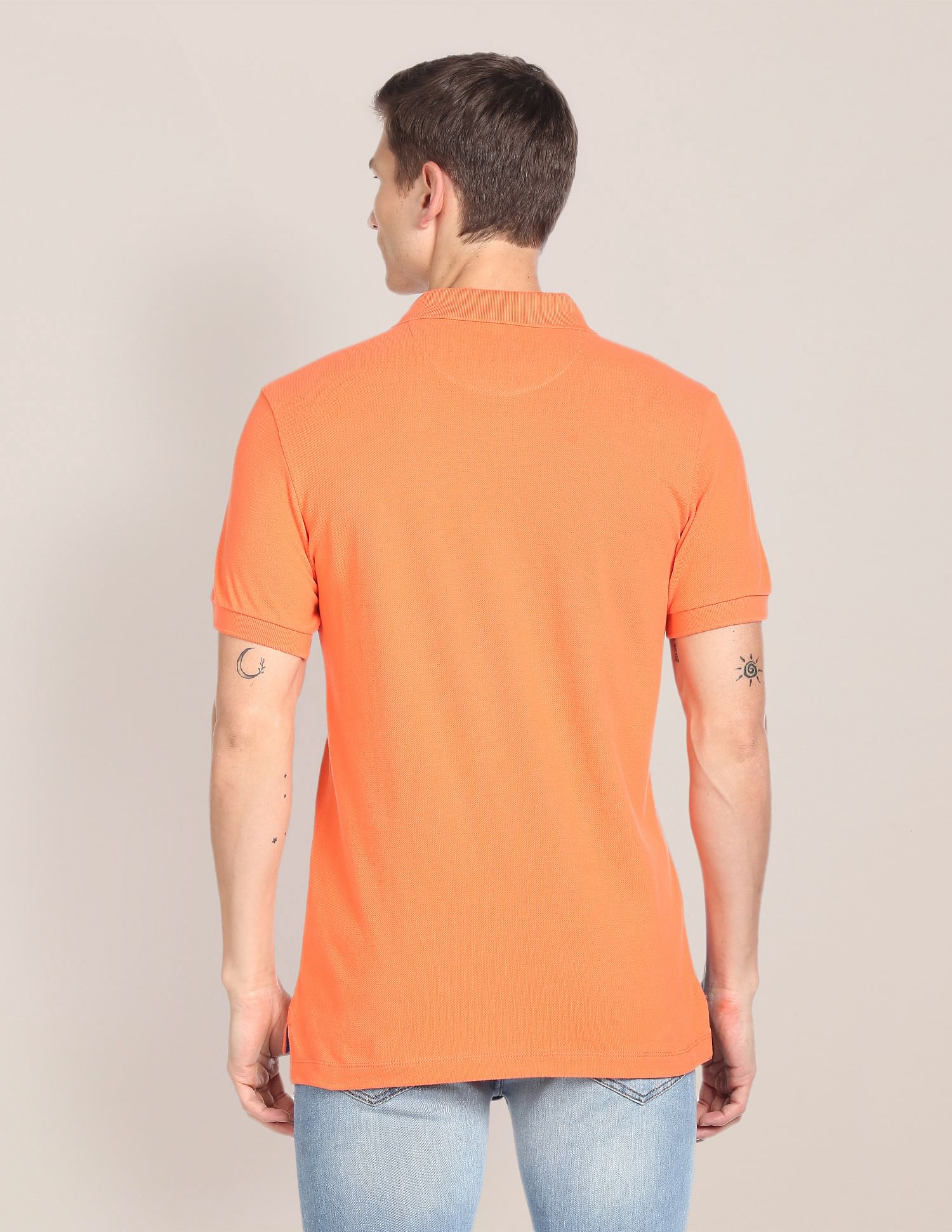 Colour Block Cotton Polo Shirt Orange - U.S. POLO ASSN. | Large