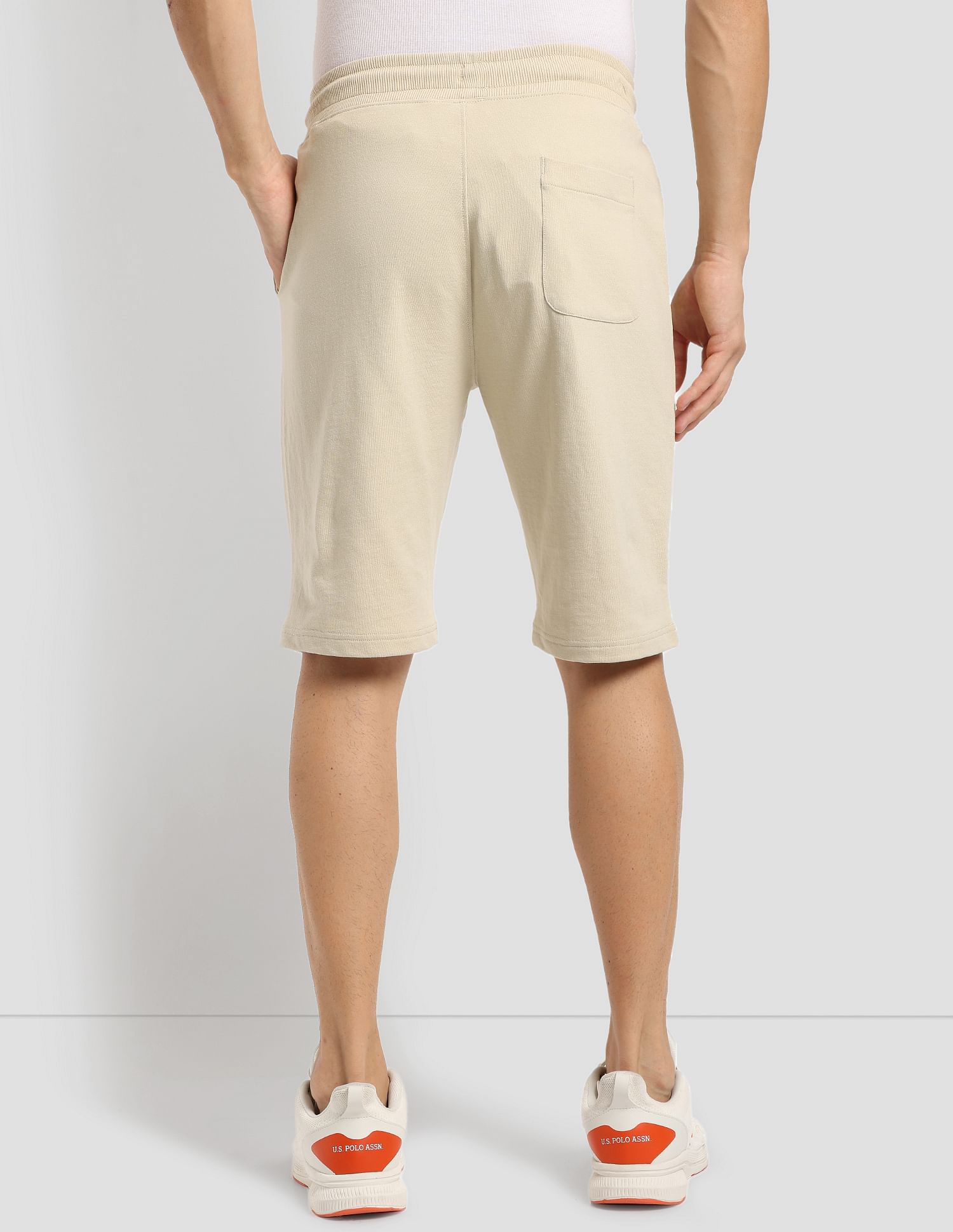 Gel Print Training Shorts Beige - U.S. POLO ASSN. | Large