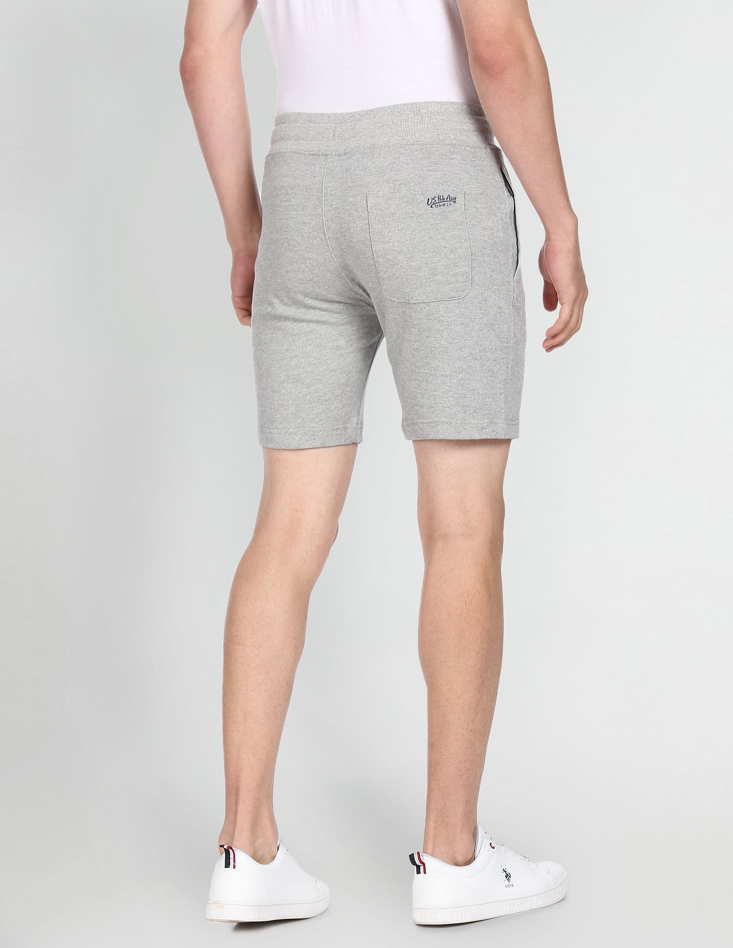 Mid Rise Drawstring Waist Shorts Grey - U.S. POLO ASSN. | Large