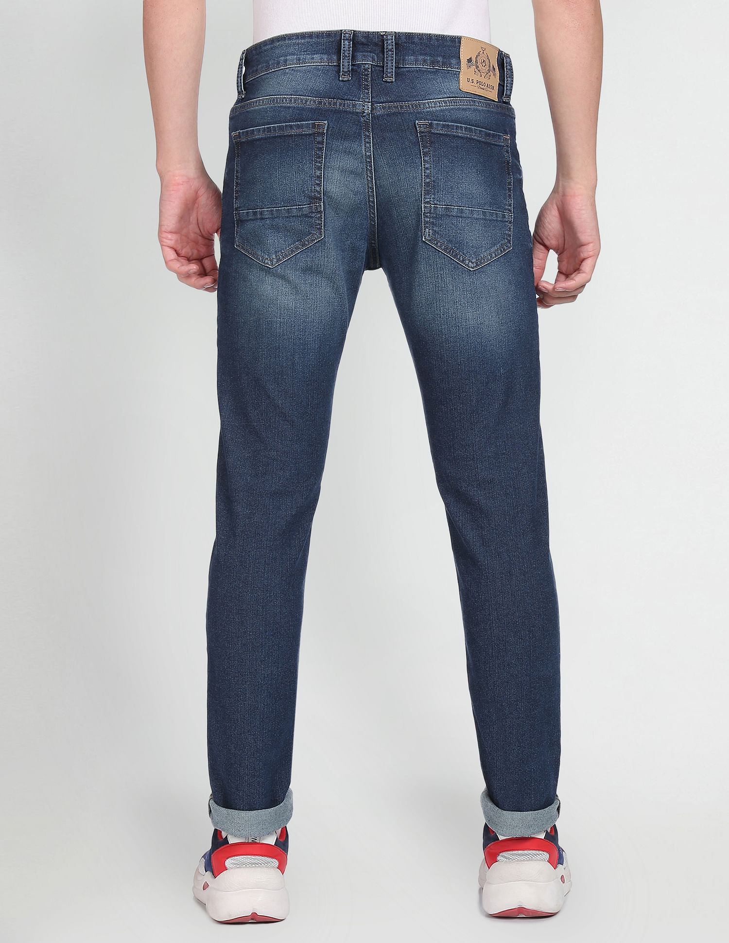 Stone Wash Brandon Slim Tapered Fit Jeans Dark Blue - U.S. POLO ASSN. | Large