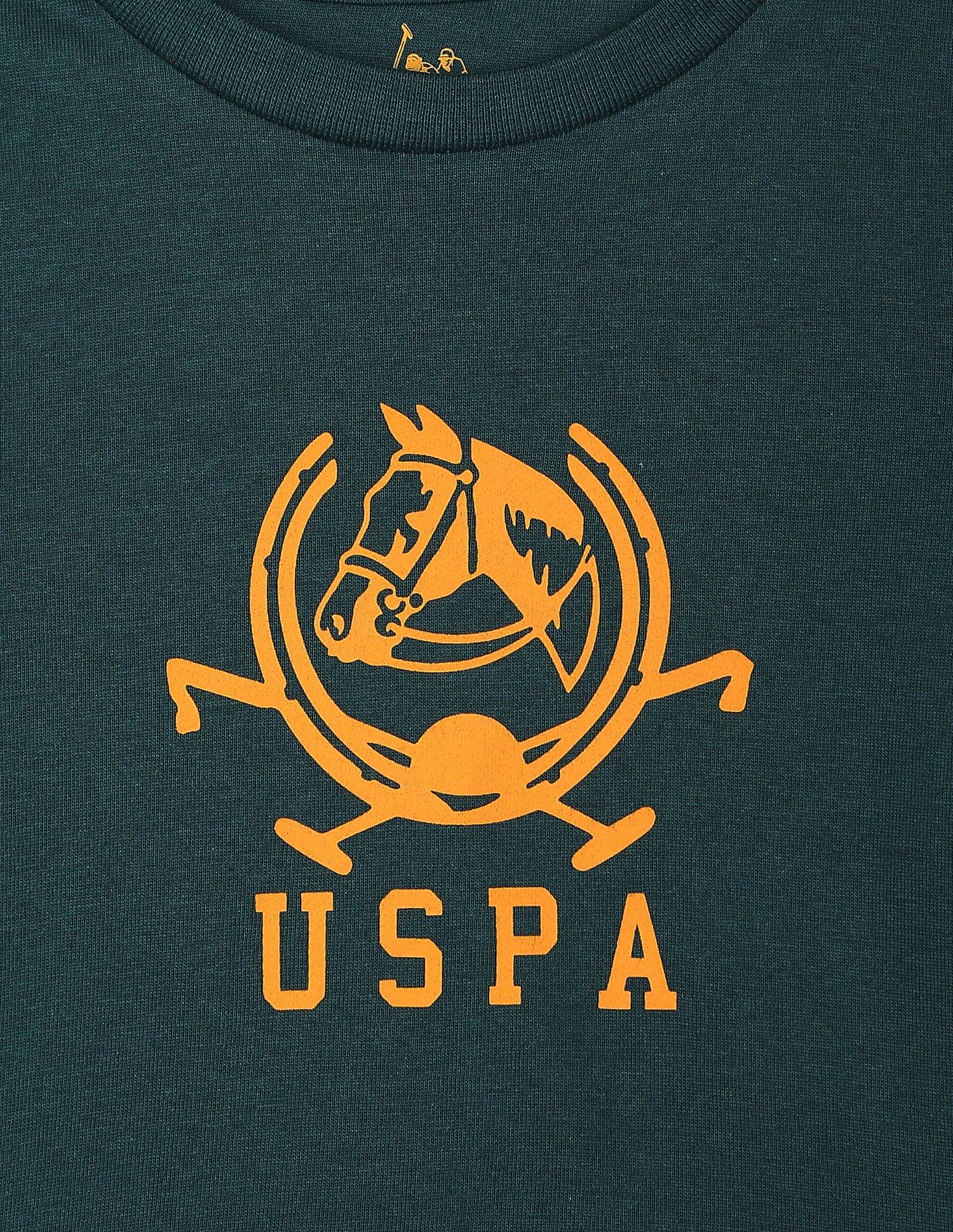 Crew Neck Brand Print T-Shirt - Pack Of 2 Red and Green - U.S. POLO ASSN. | Large