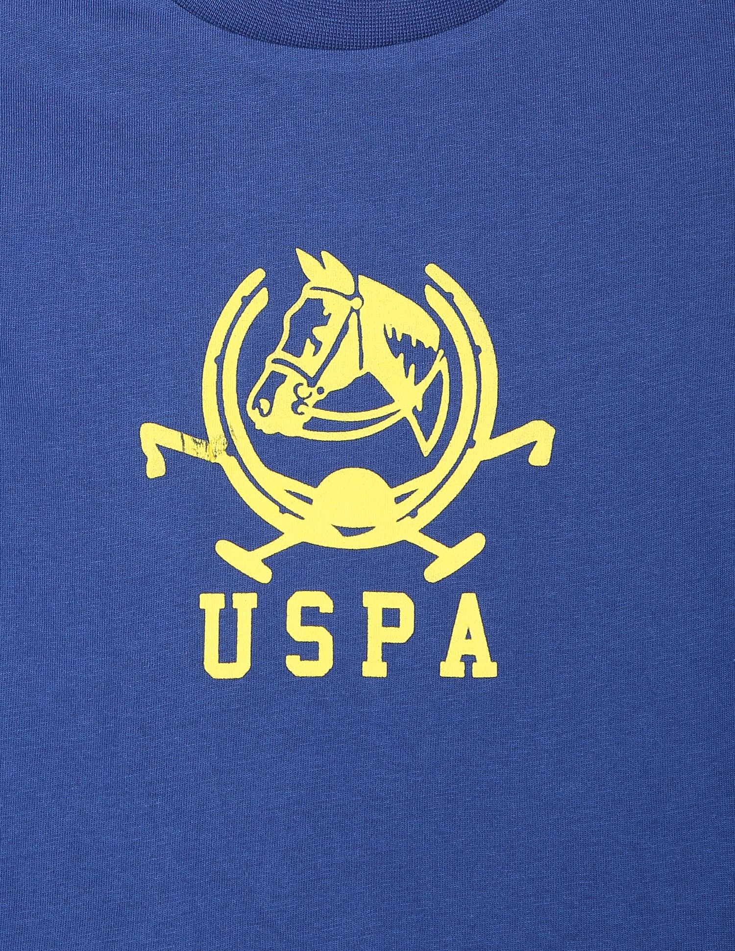 Crew Neck Brand Print T-Shirt - Pack Of 2 Yellow and Blue - U.S. Polo Assn. India | Large