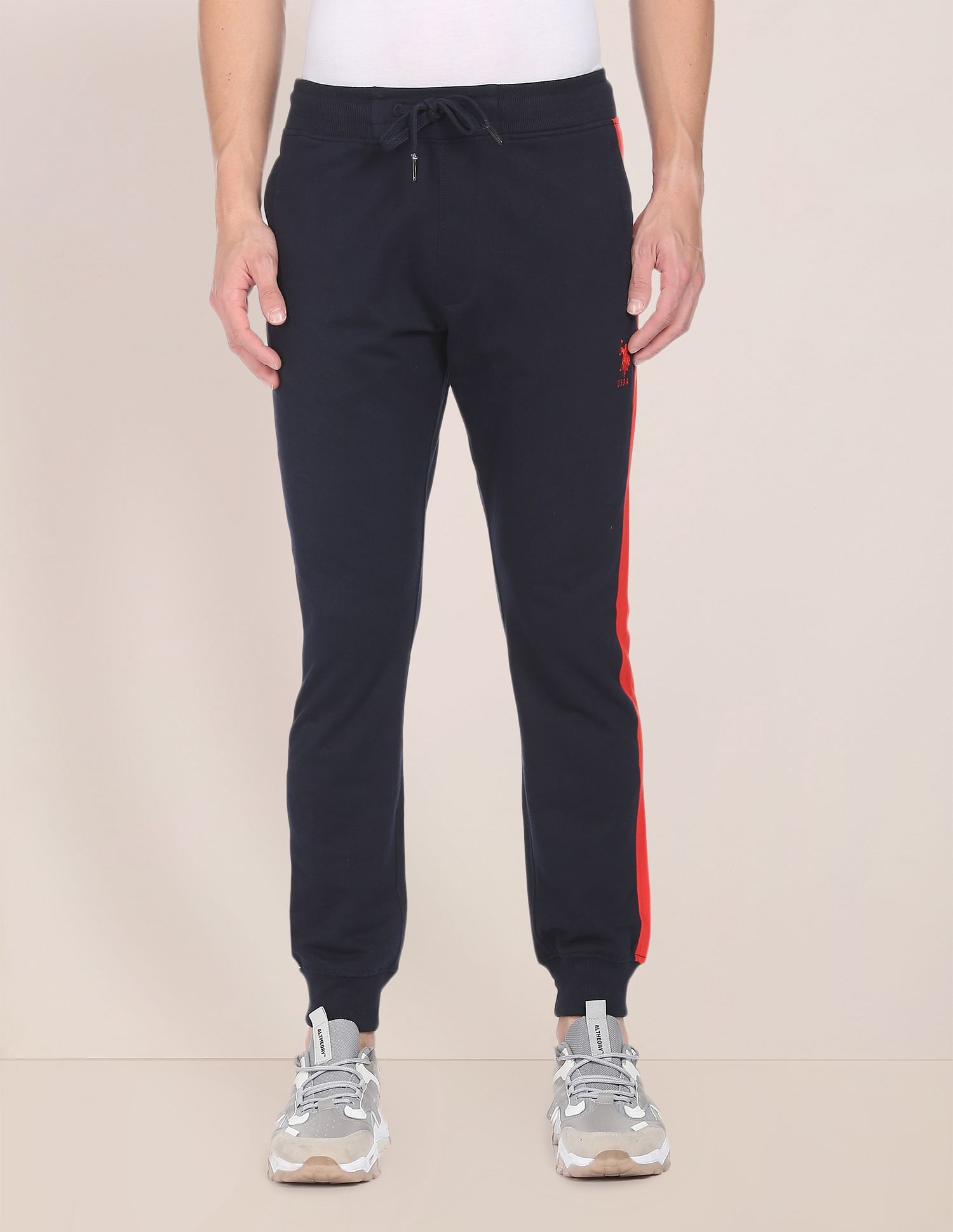 Mid Rise Solid Joggers Navy - U.S. Polo Assn. India | Large