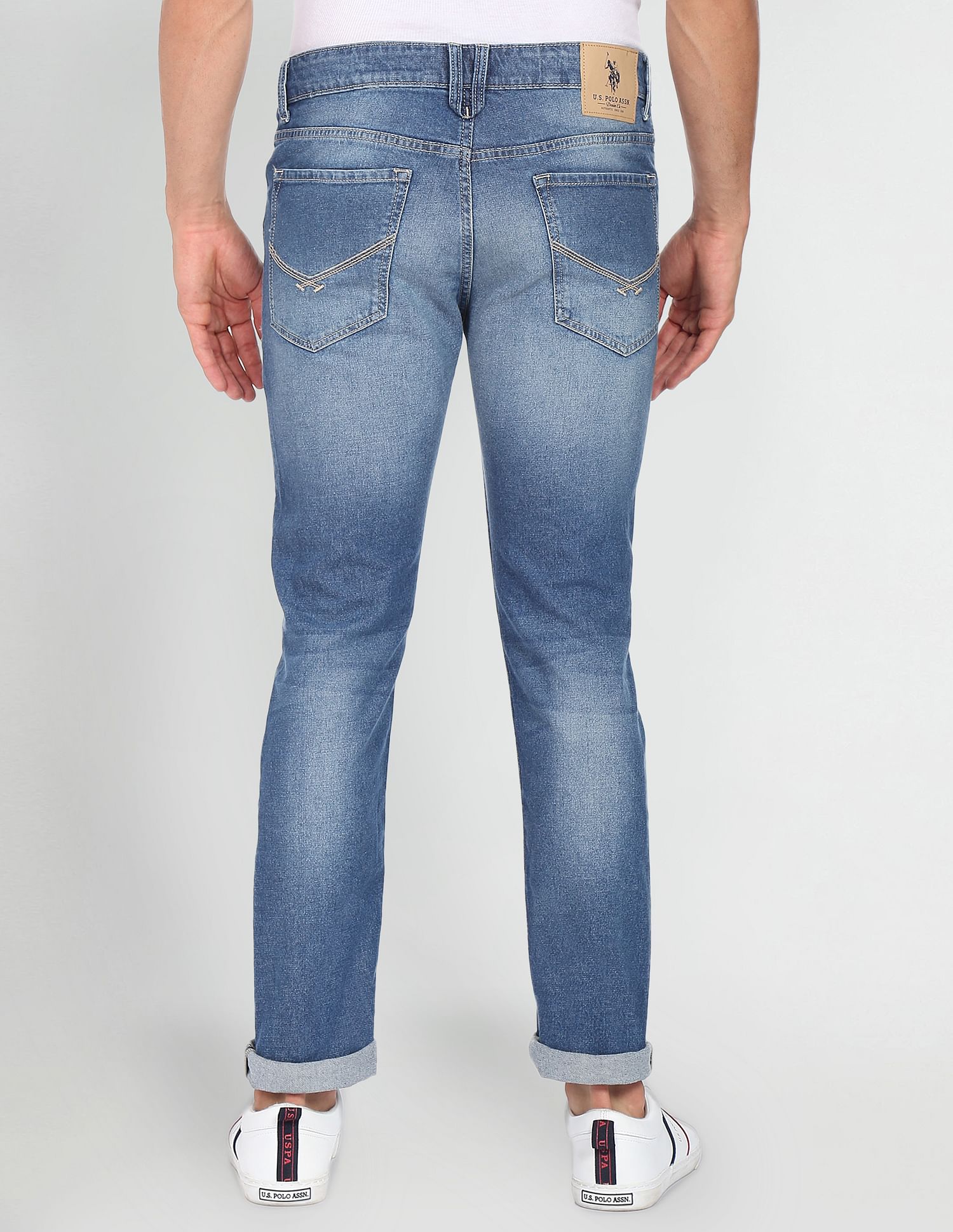 Regallo Skinny Fit Stone Wash Jeans Blue - U.S. Polo Assn. India | Large
