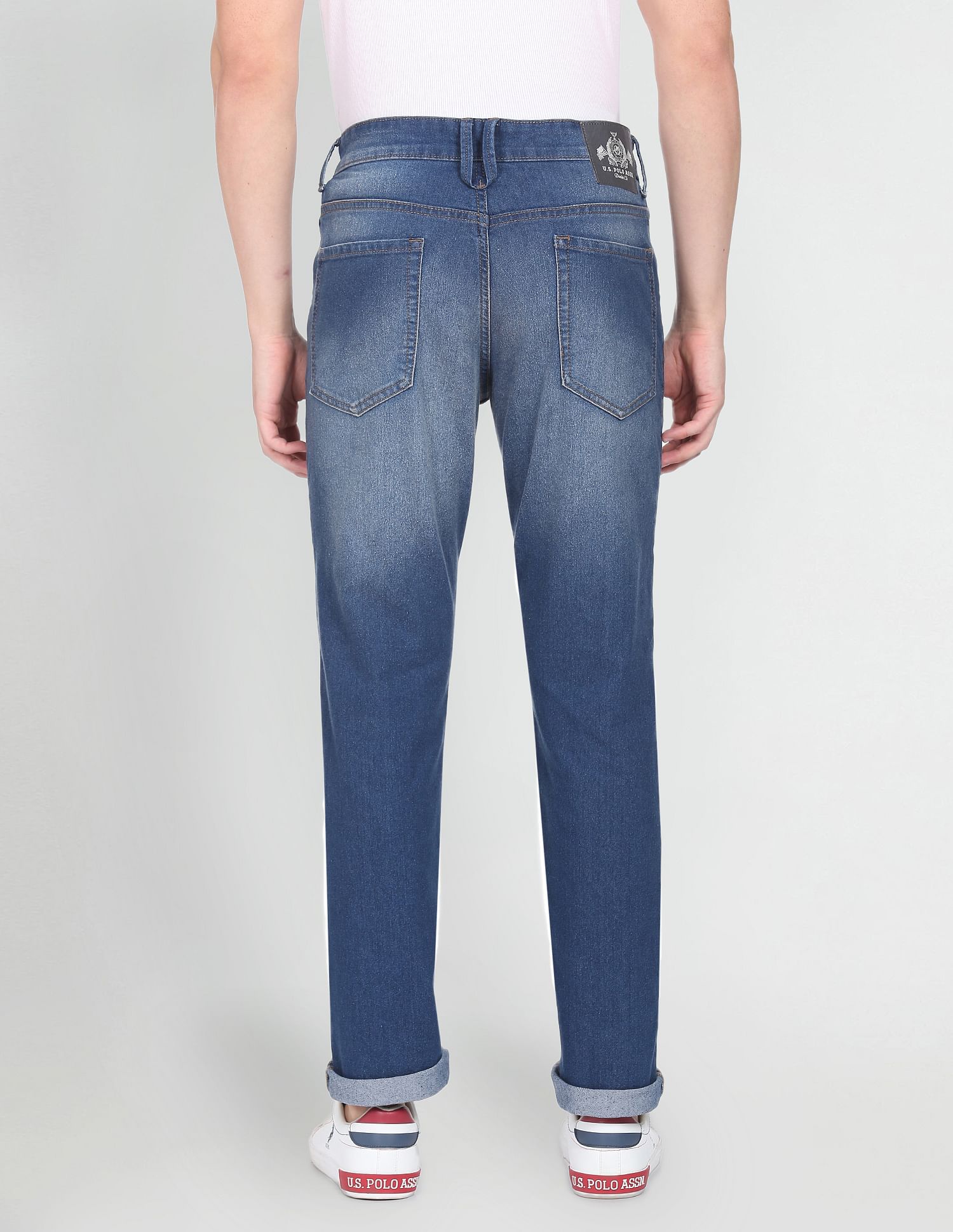 Brandon Slim Tapered Fit Stone Wash Jeans Blue - U.S. POLO ASSN. | Large