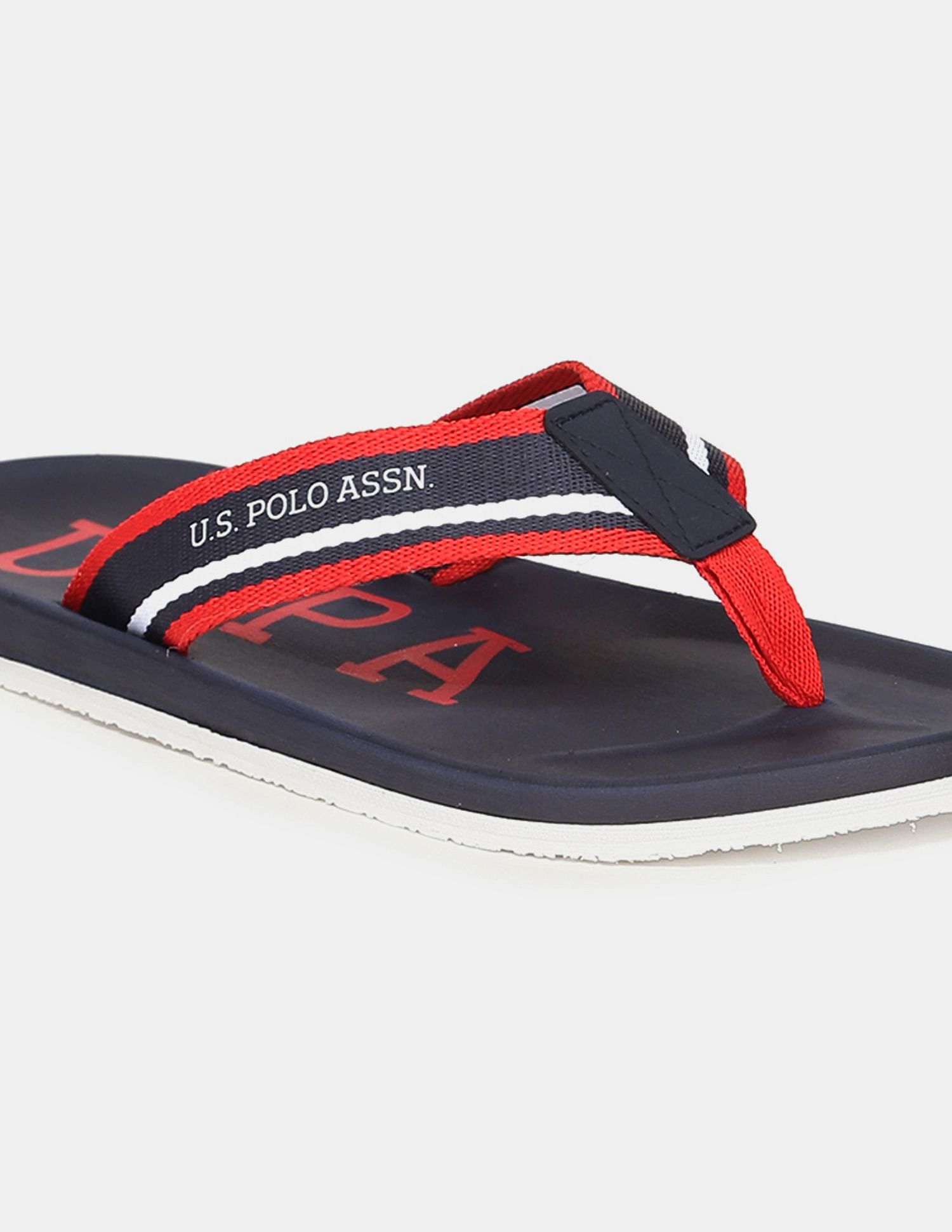 Brand Print Non-Skid Pieres Flip Flops Navy - U.S. Polo Assn. India | Large