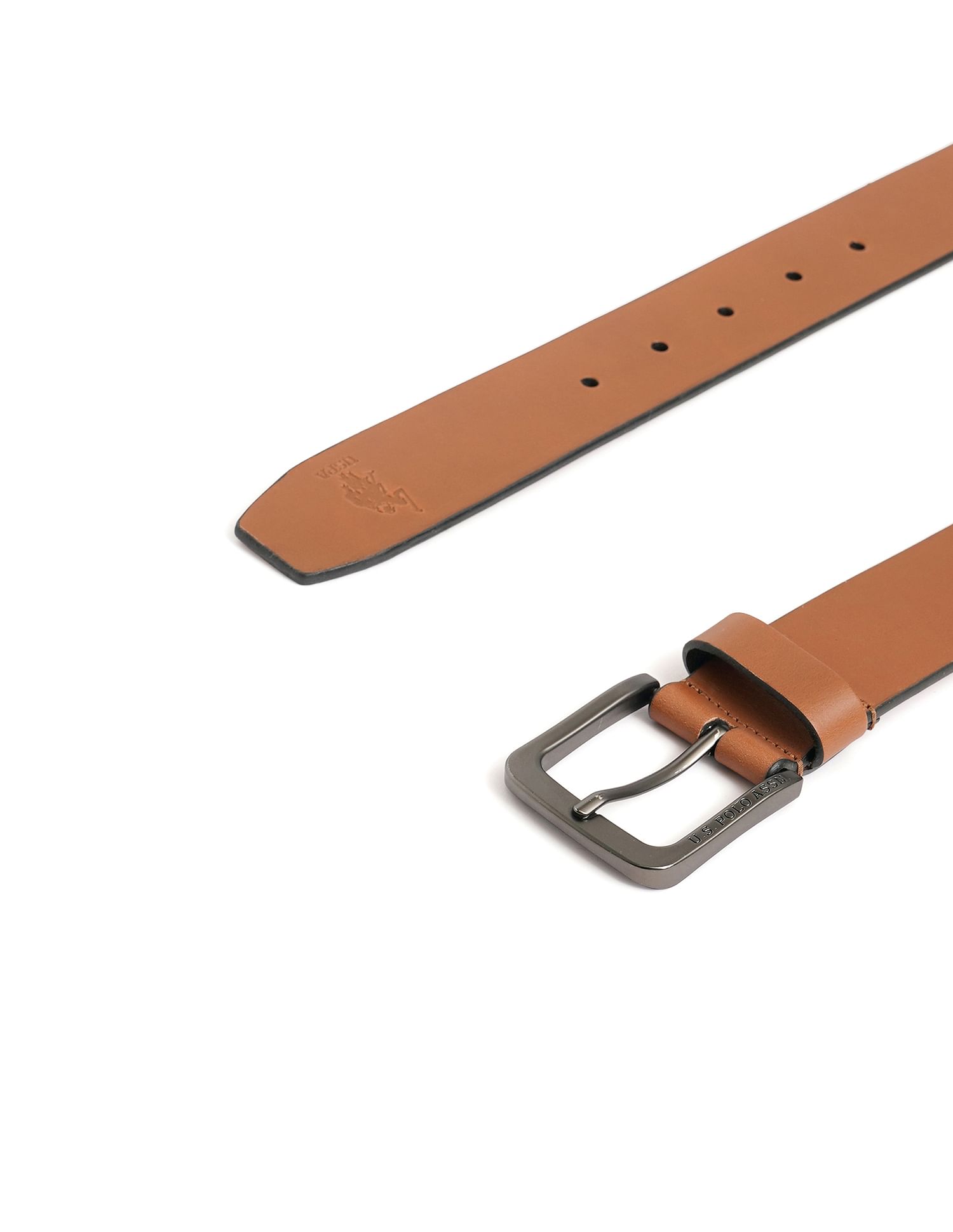 Leather Casual Belt Brown - U.S. POLO ASSN. | Large