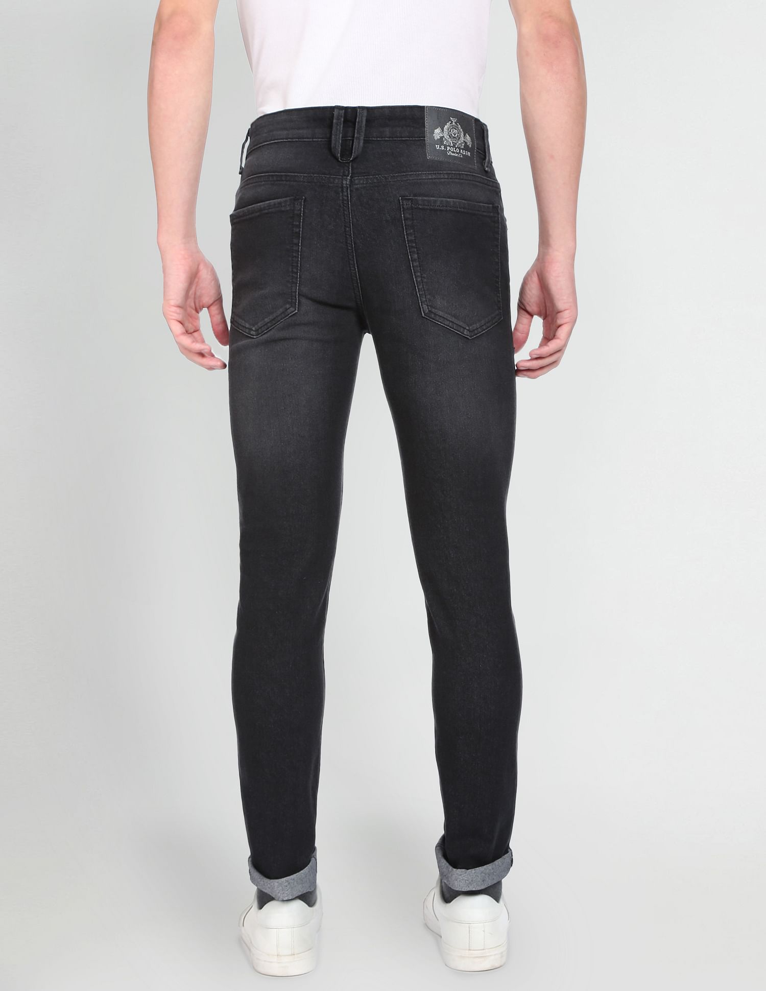 Regallo Skinny Fit Stone Wash Jeans Black - U.S. POLO ASSN. | Large