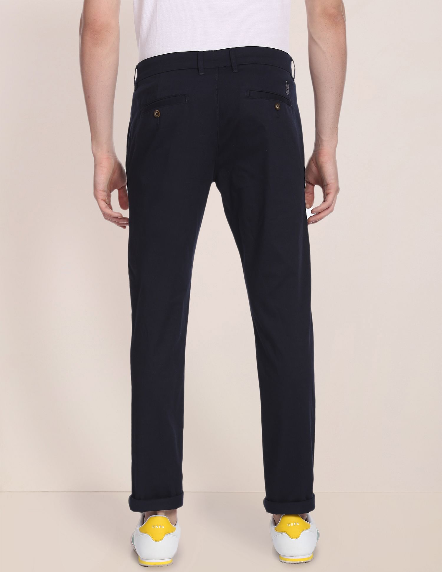 Austin Trim Fit Stretch Chinos Navy - U.S. POLO ASSN. | Large