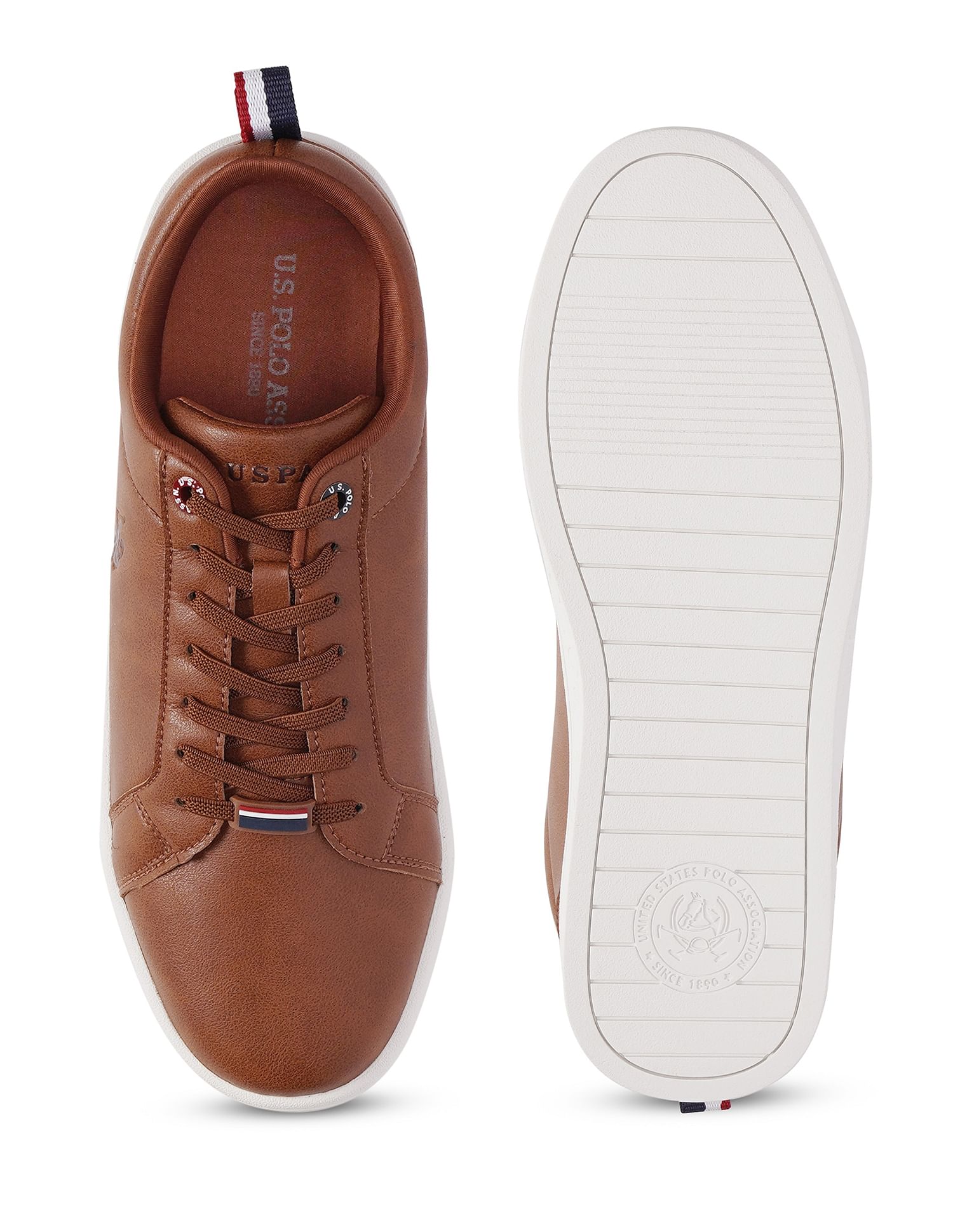 Men High Peel Pu Dorit Lace Up Sneakers Tan - U.S. Polo Assn. India | Large