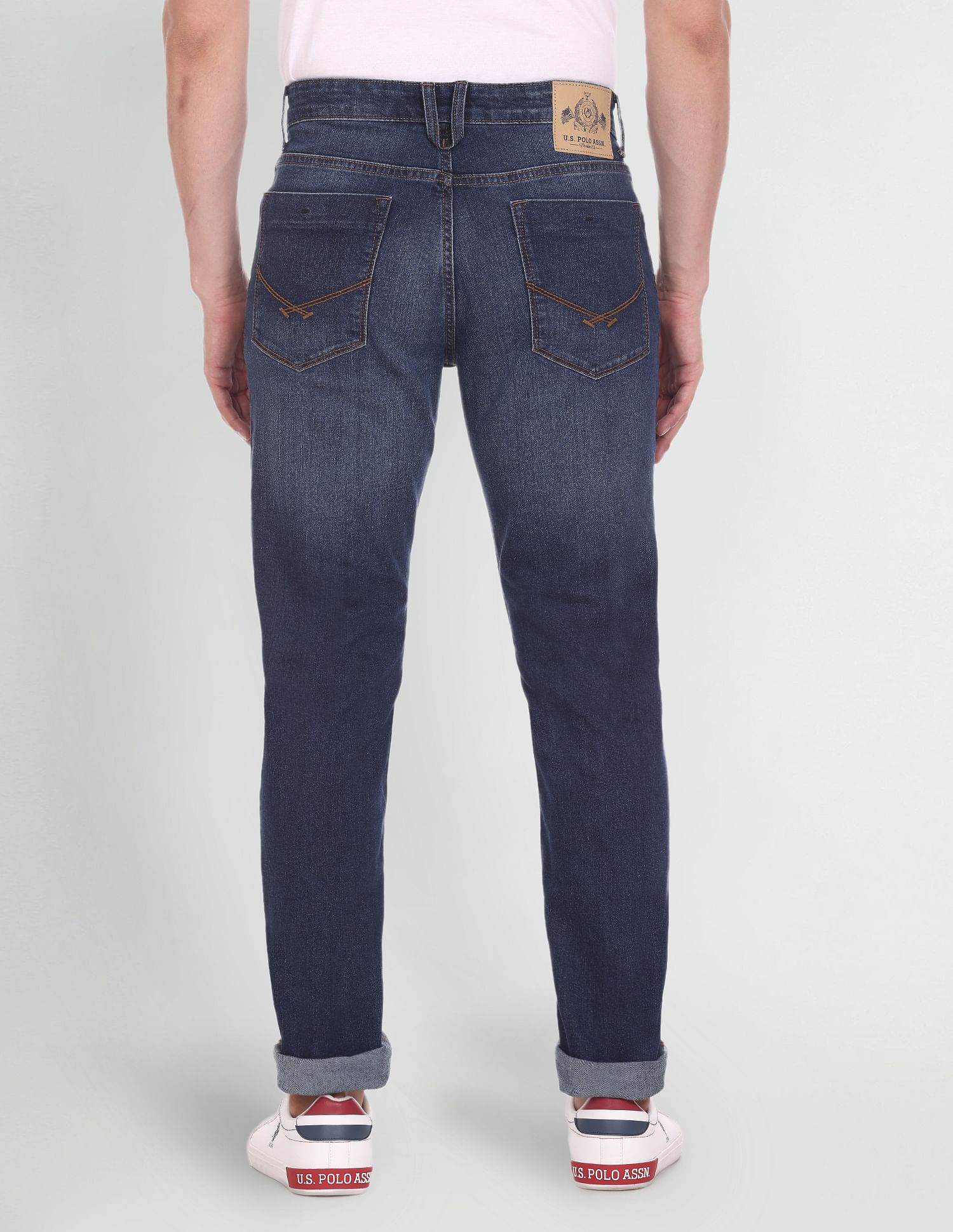 Brandon Slim Tapered Fit Stone Wash Jeans Blue - U.S. Polo Assn. India | Large