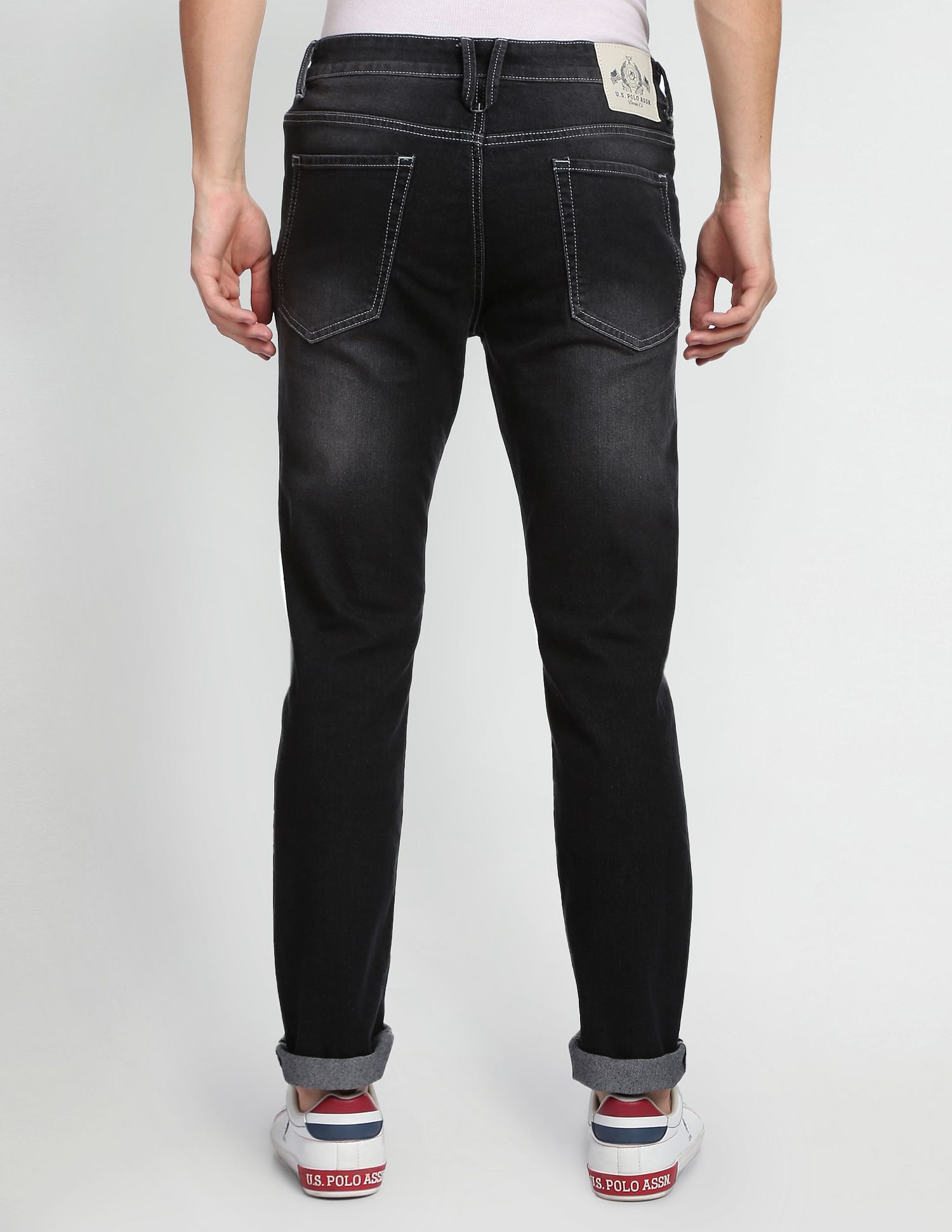 Stone Wash Brandon Slim Tapered Fit Jeans Black - U.S. Polo Assn. India | Large