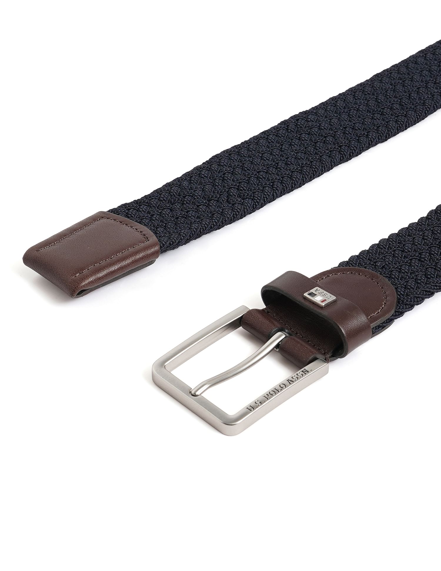 Braided Leather Tipped Belt Navy - U.S. POLO ASSN. | Large