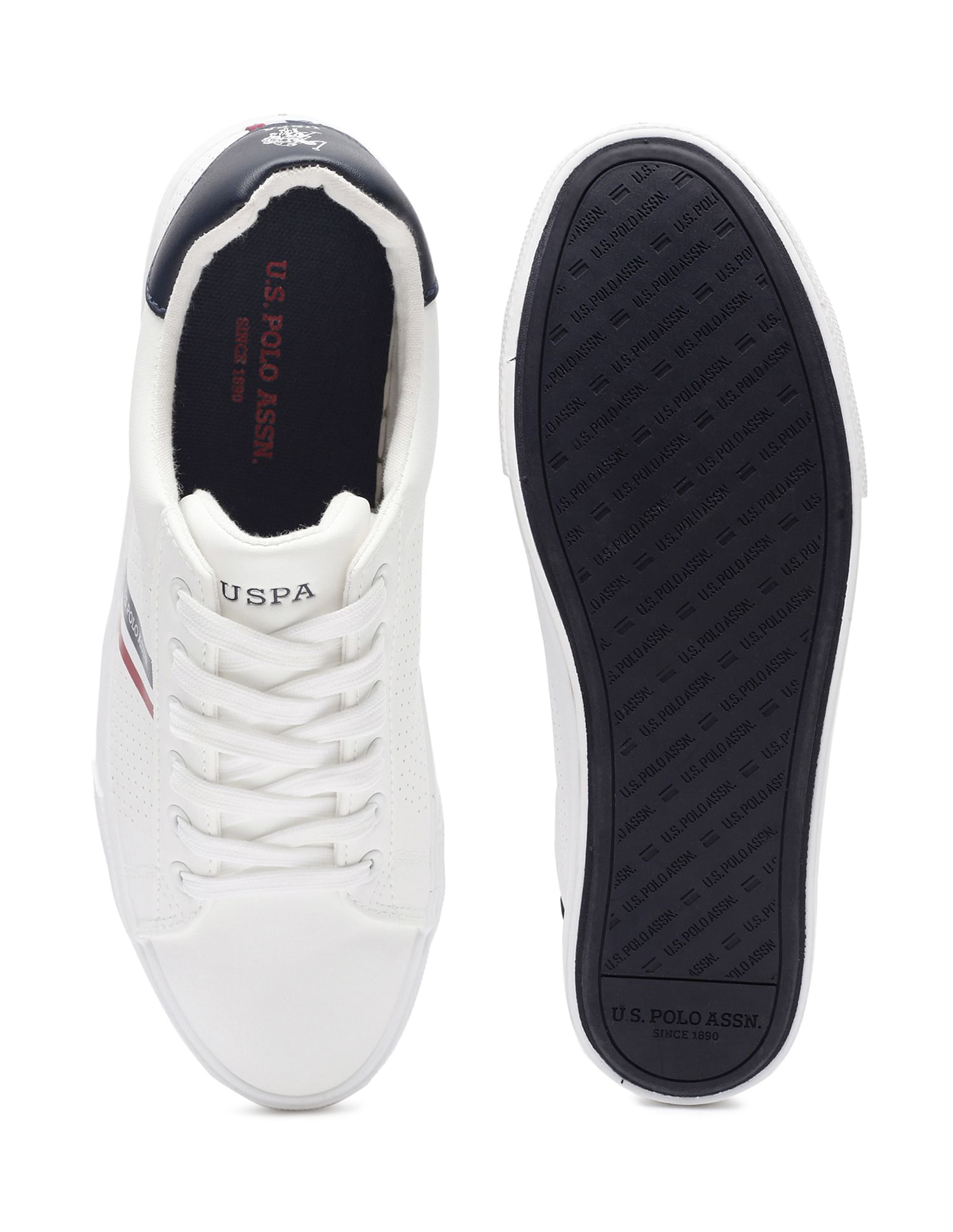 Men Perforated Lace Up Carpon 2.0 Sneakers White - U.S. POLO ASSN. | Large