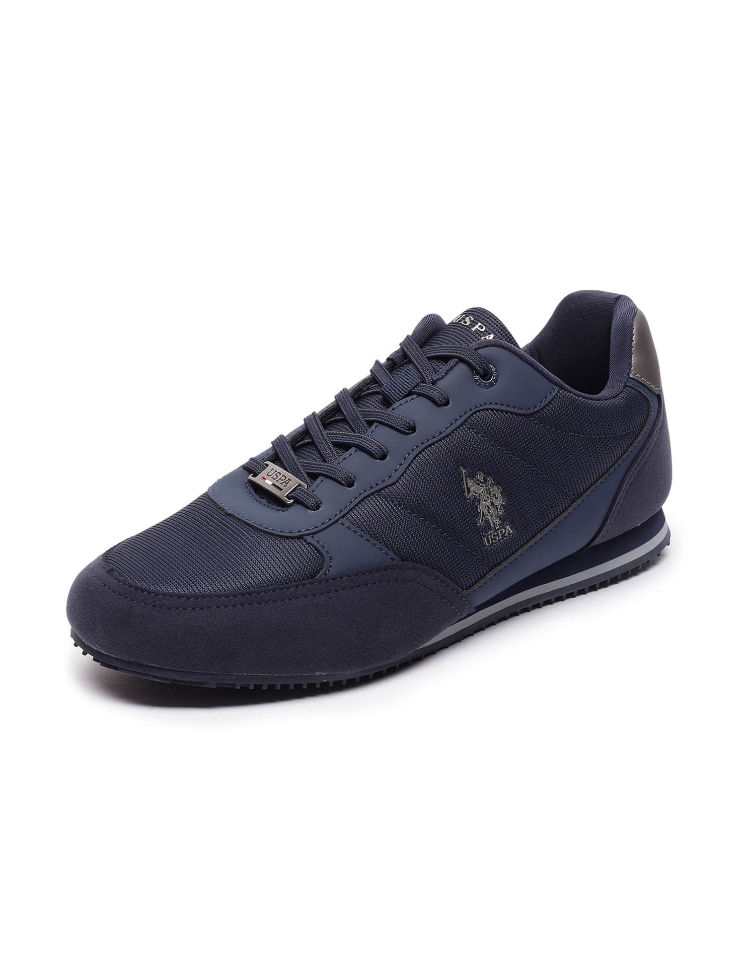 Men Round Toe Solid Eliza Shoes Navy - U.S. Polo Assn. India | Large