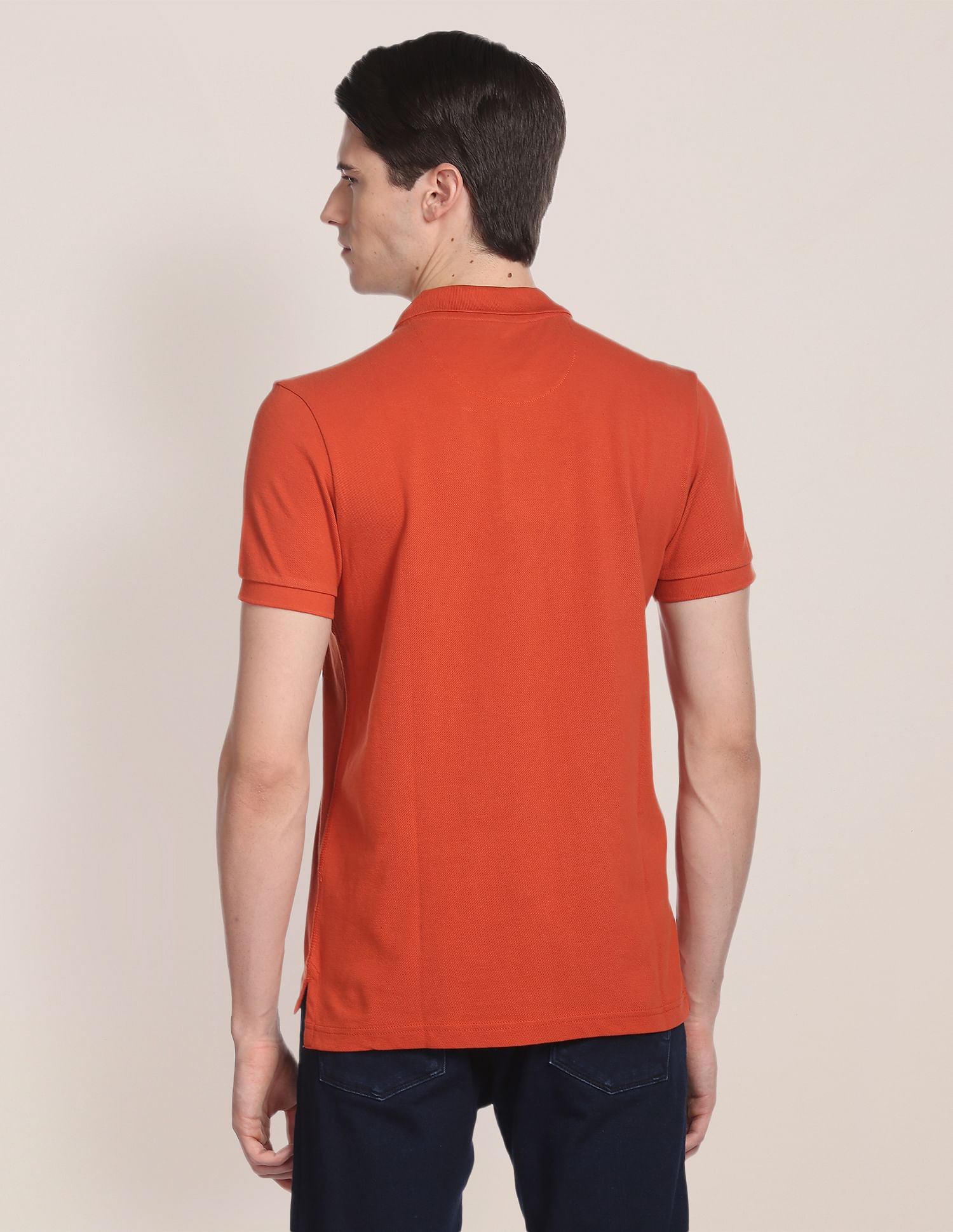 Cotton Solid Polo Shirt Rust - U.S. Polo Assn. India | Large