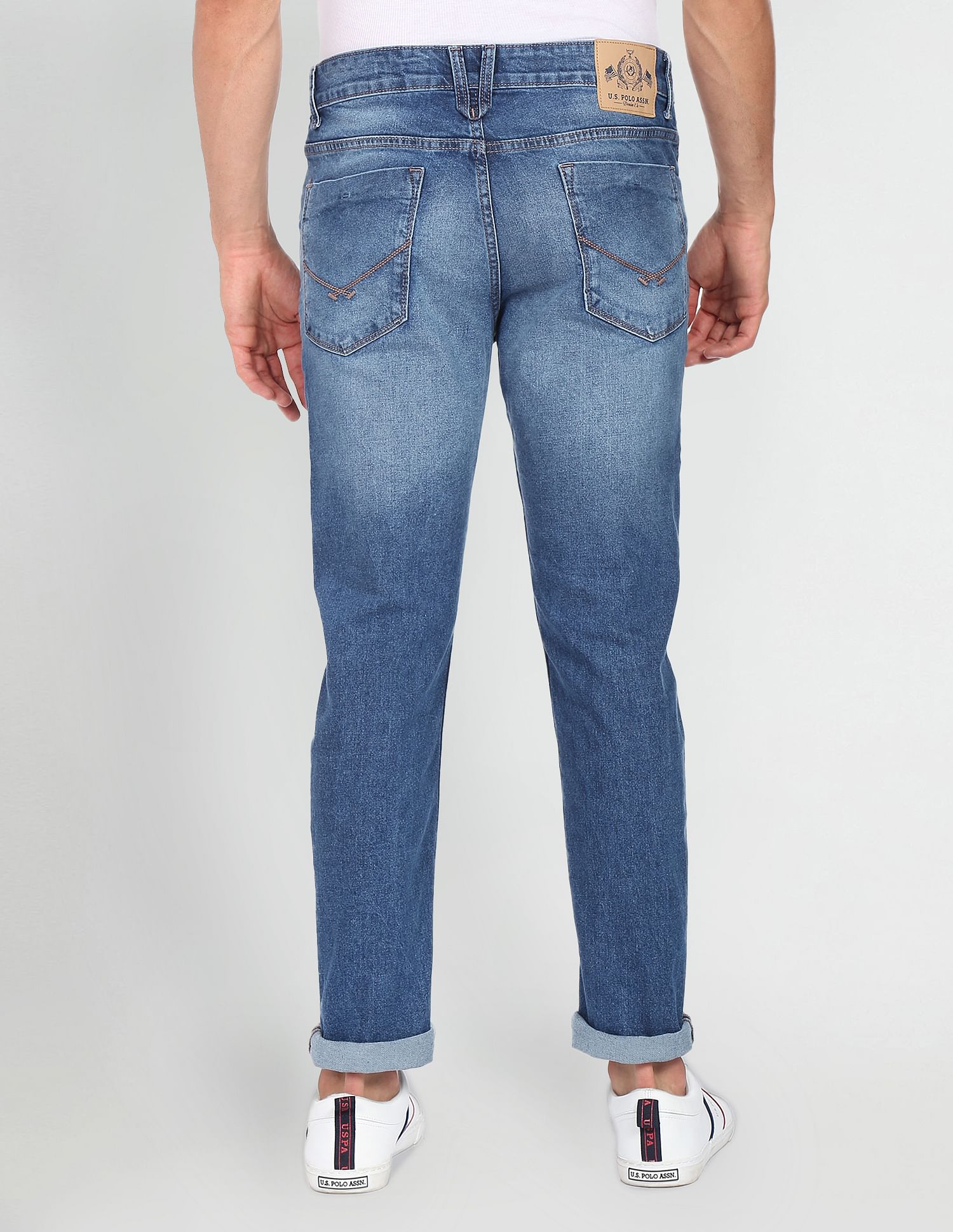 Brandon Slim Tapered Fit Stone Wash Jeans Blue - U.S. POLO ASSN. | Large