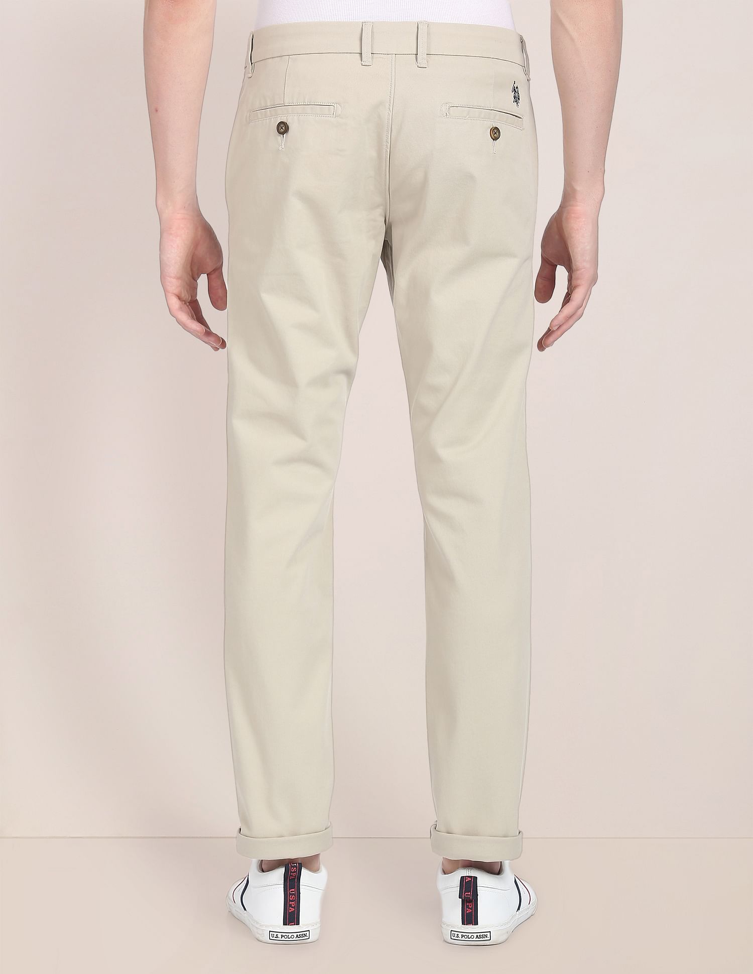 Denver Slim Fit Stretch Chinos Stone - U.S. POLO ASSN. | Large