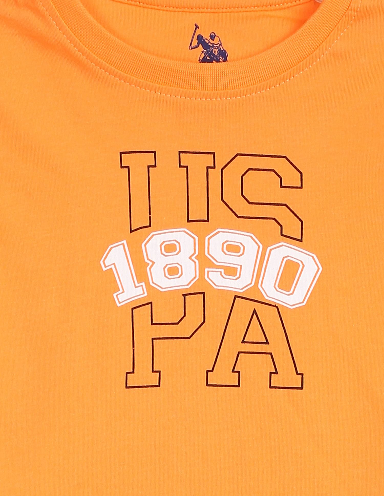 Brand Print Cotton Set Orange - U.S. POLO ASSN. | Large
