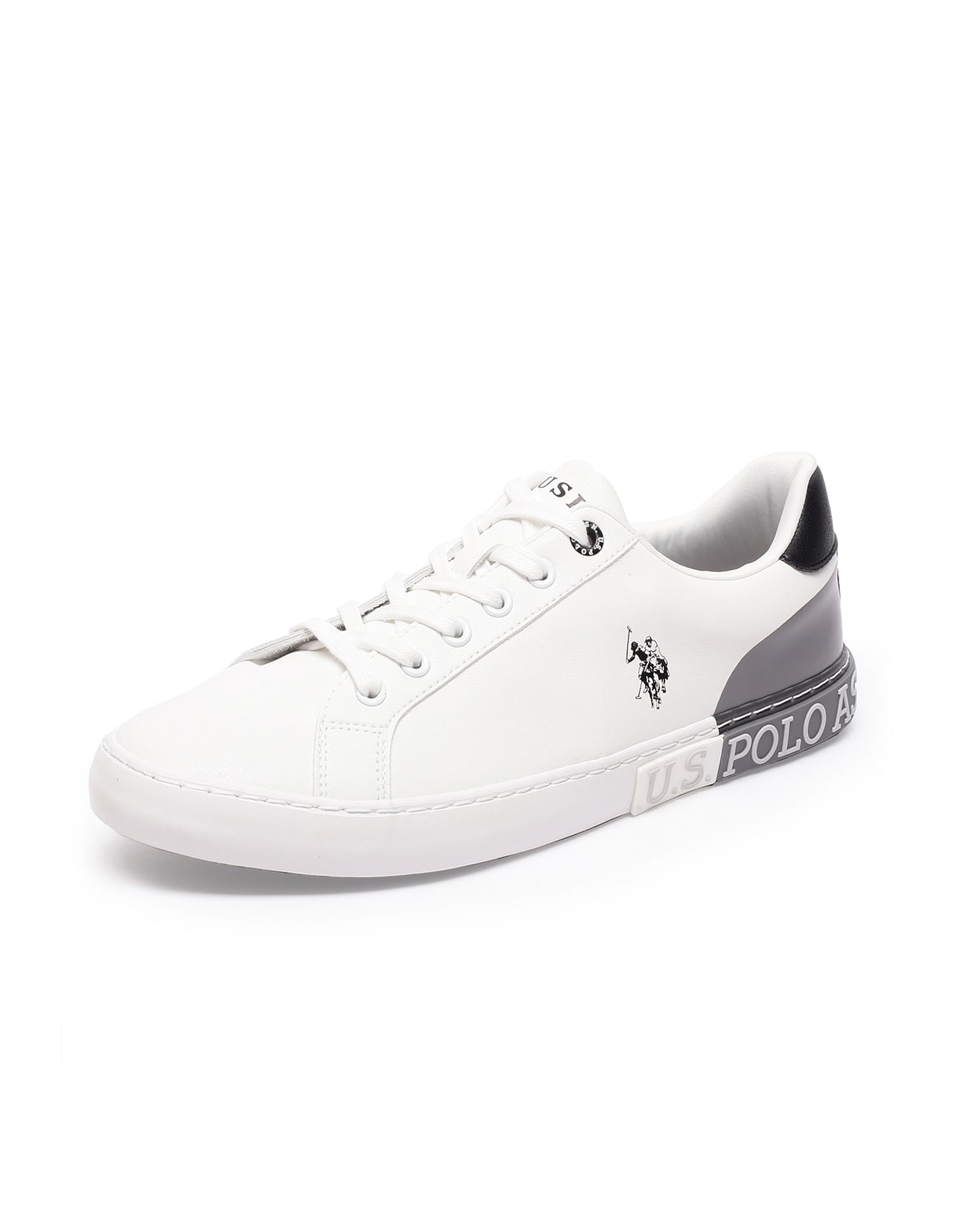 Men Central Lacing Solid Planal Sneakers Grey - U.S. Polo Assn. India | Large
