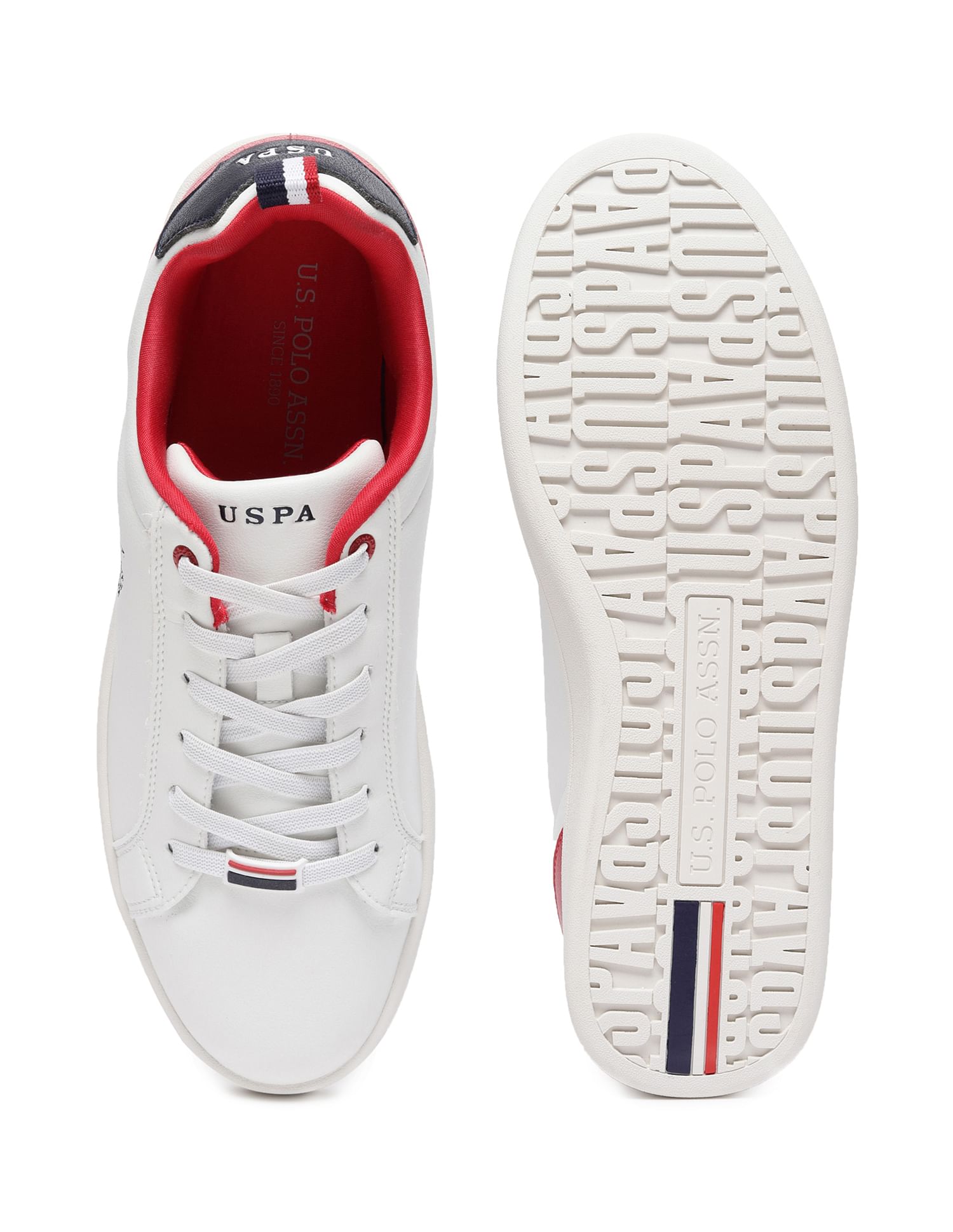 Men Colour Block Lace Up Stefan Sneakers Off White - U.S. Polo Assn. India | Large