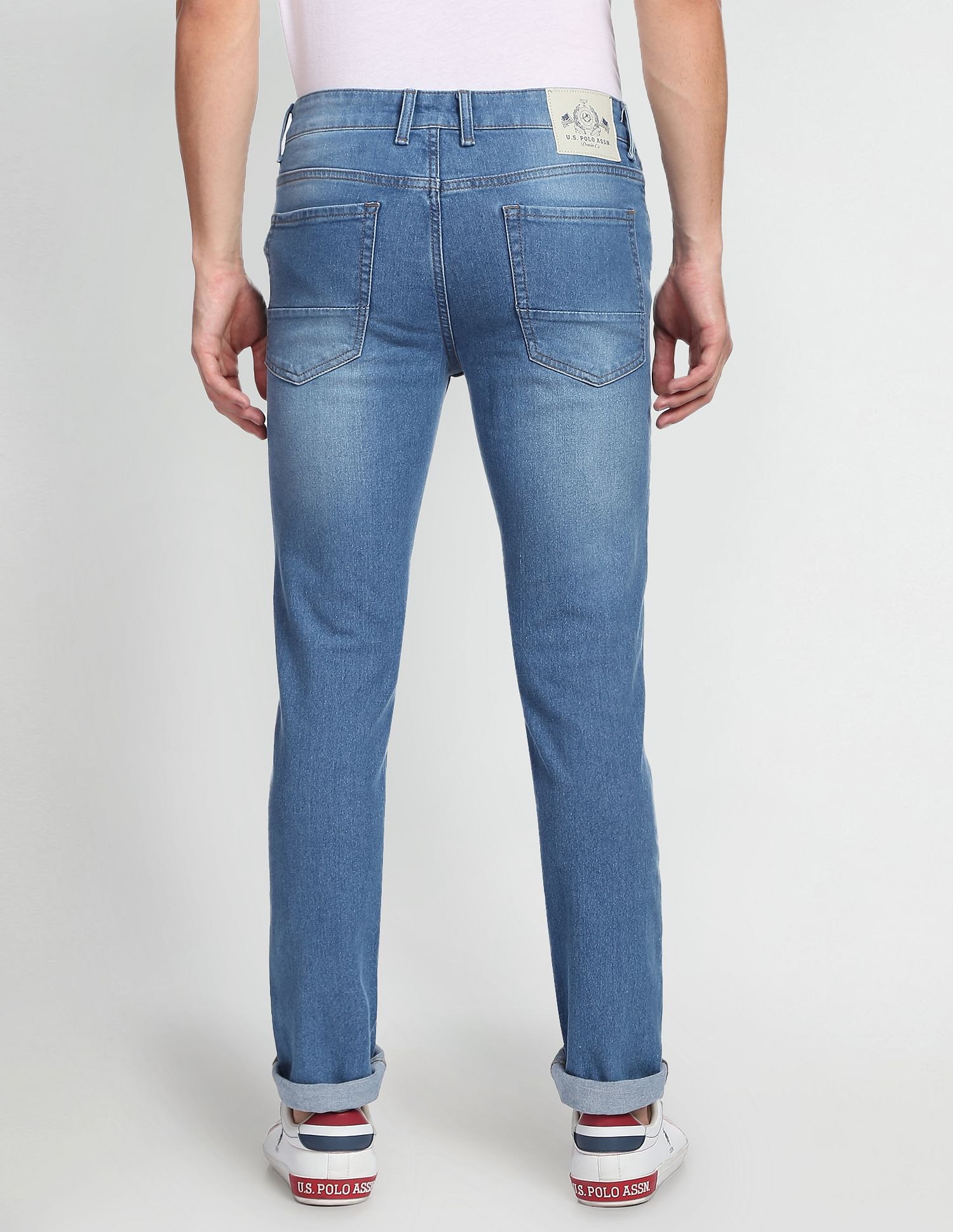 Regallo Skinny Fit Stone Wash Jeans Blue - U.S. Polo Assn. India | Large