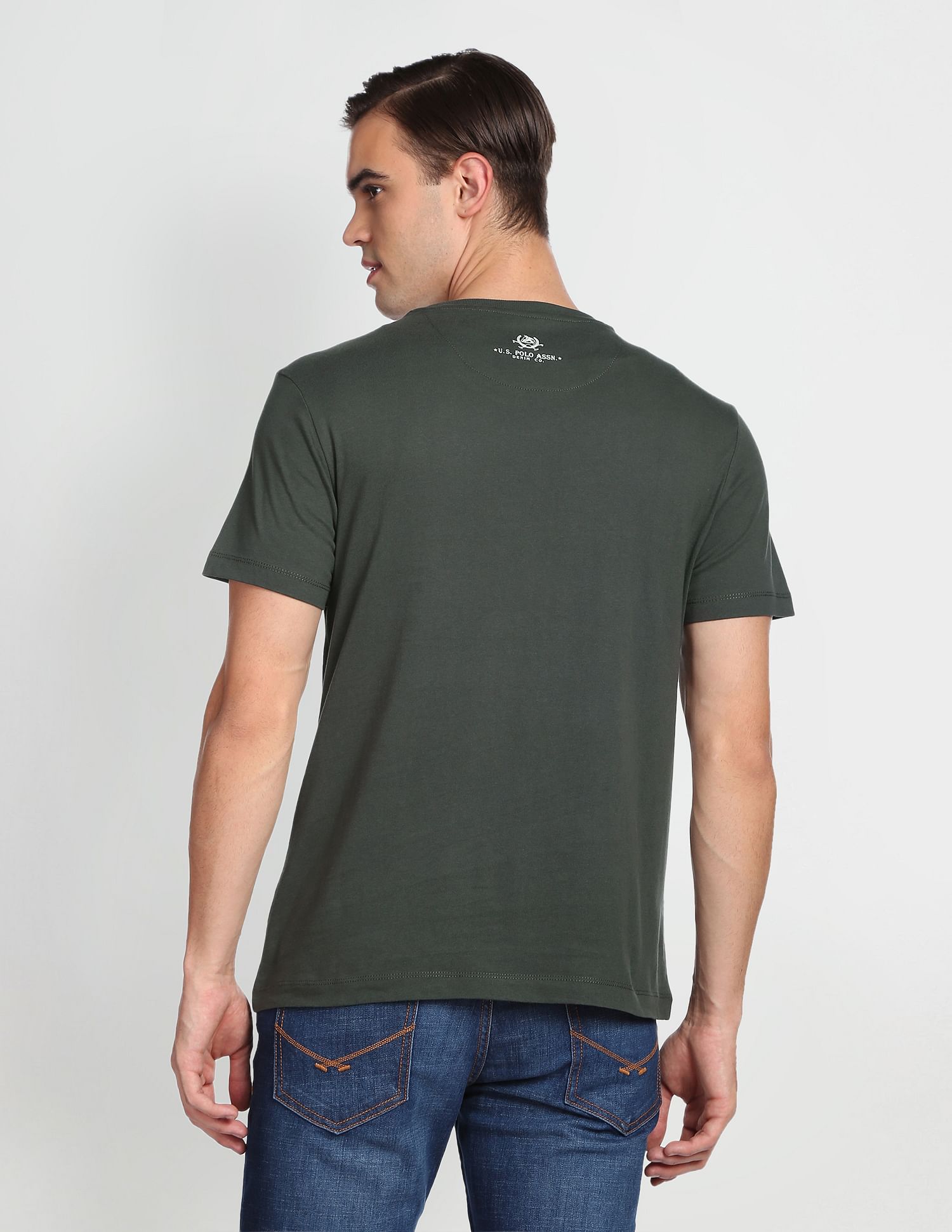 Stacked Logo T-Shirt Olive - U.S. Polo Assn. India | Large