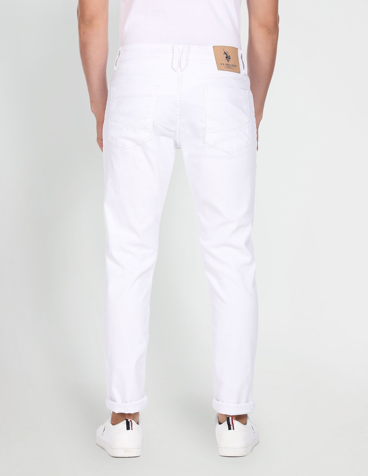 Brandon Slim Tapered Fit Mid Rise Jeans White - U.S. Polo Assn. India | Large
