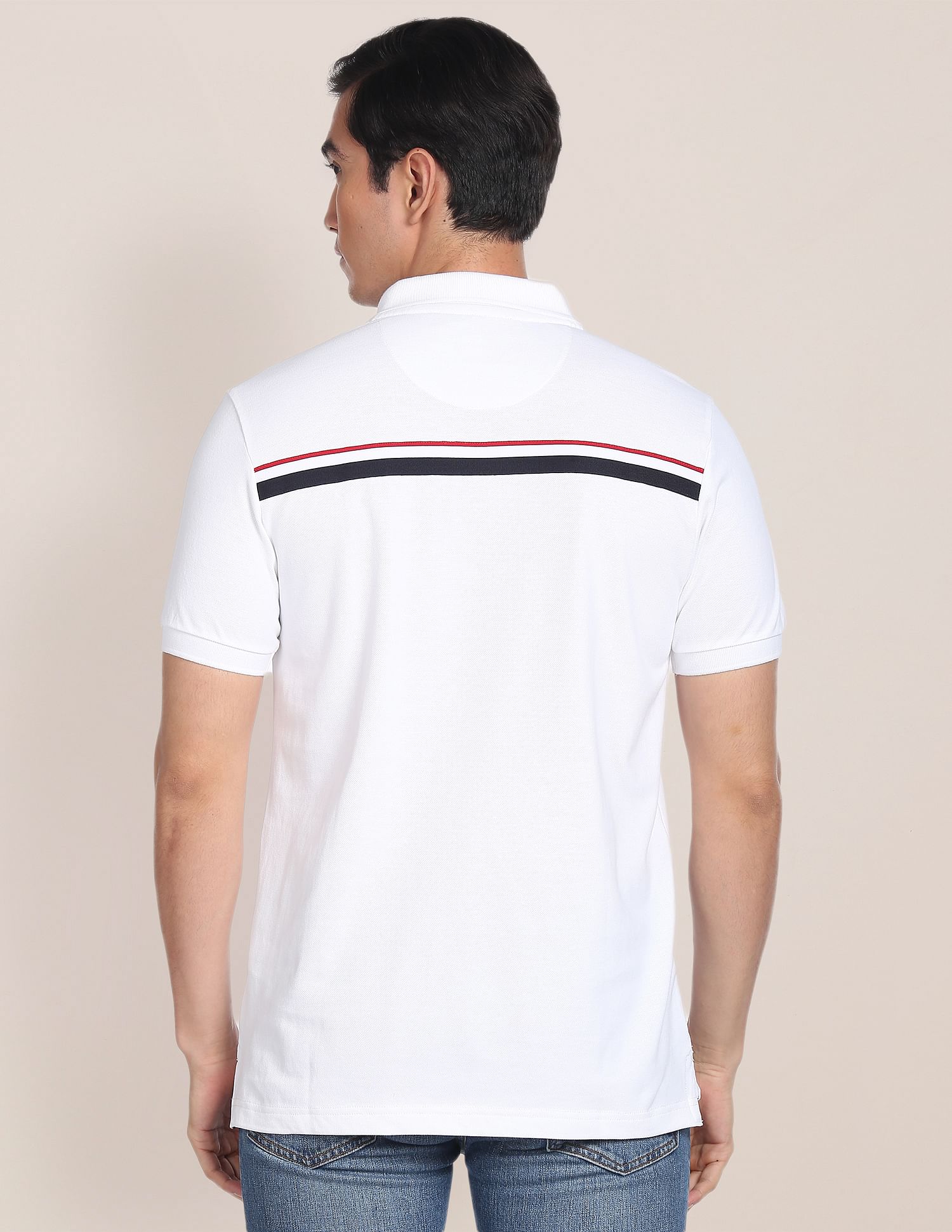 Contrast Placket Solid Polo Shirt White - U.S. POLO ASSN. | Large