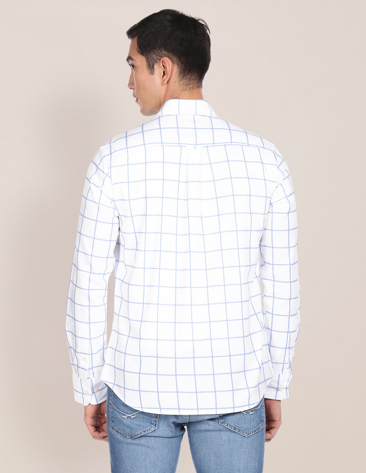 Men White Tailored Regular Fit Spread Collar Casual Shirt White - U.S. POLO ASSN. | Large