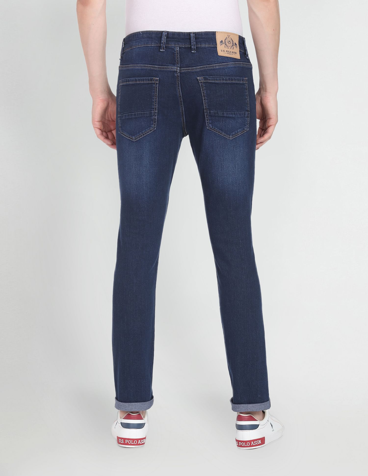 Brandon Slim Tapered Fit Stone Wash Jeans Dark Blue - U.S. Polo Assn. India | Large