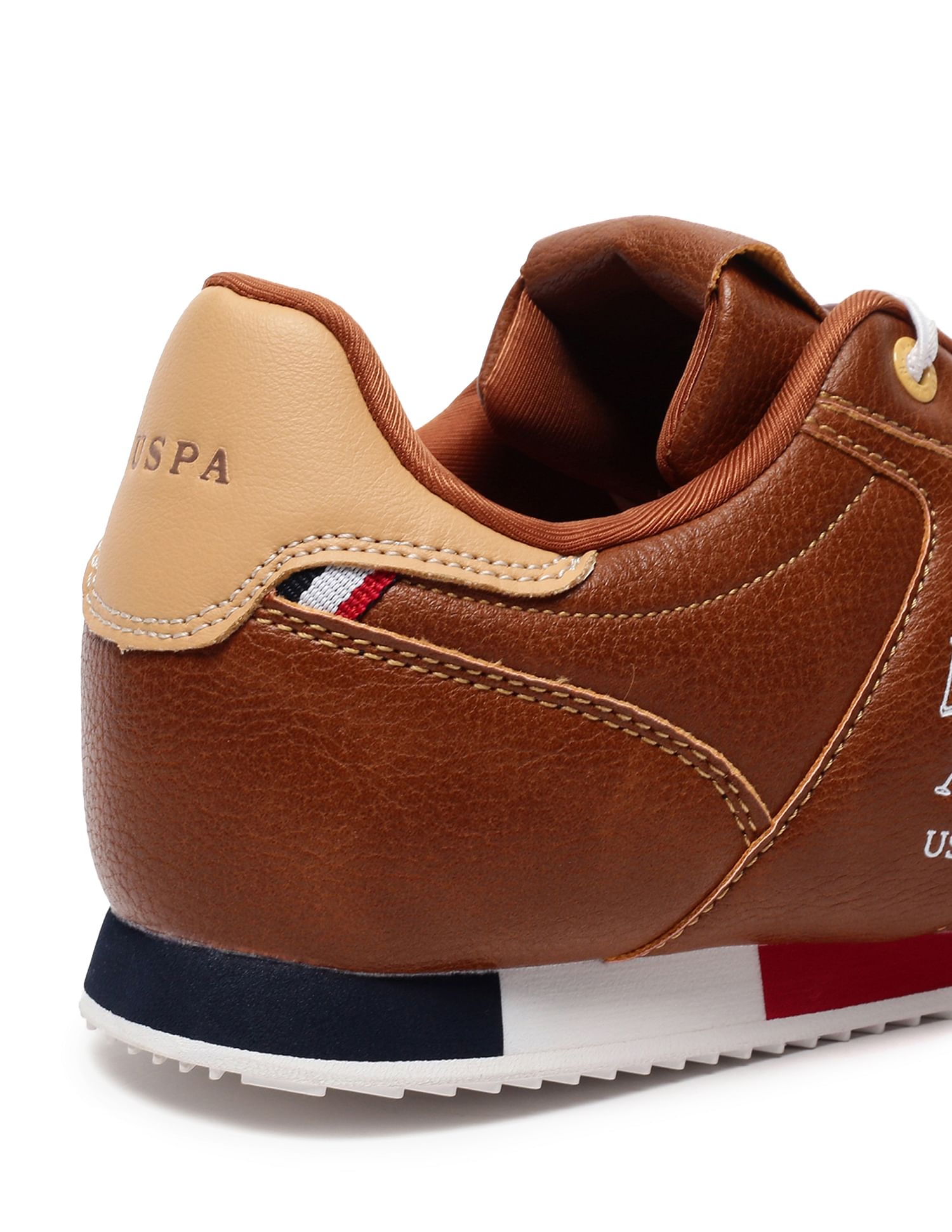 Men Lace Up Solid Sorrento 2.0 Sneakers Brown - U.S. Polo Assn. India | Large