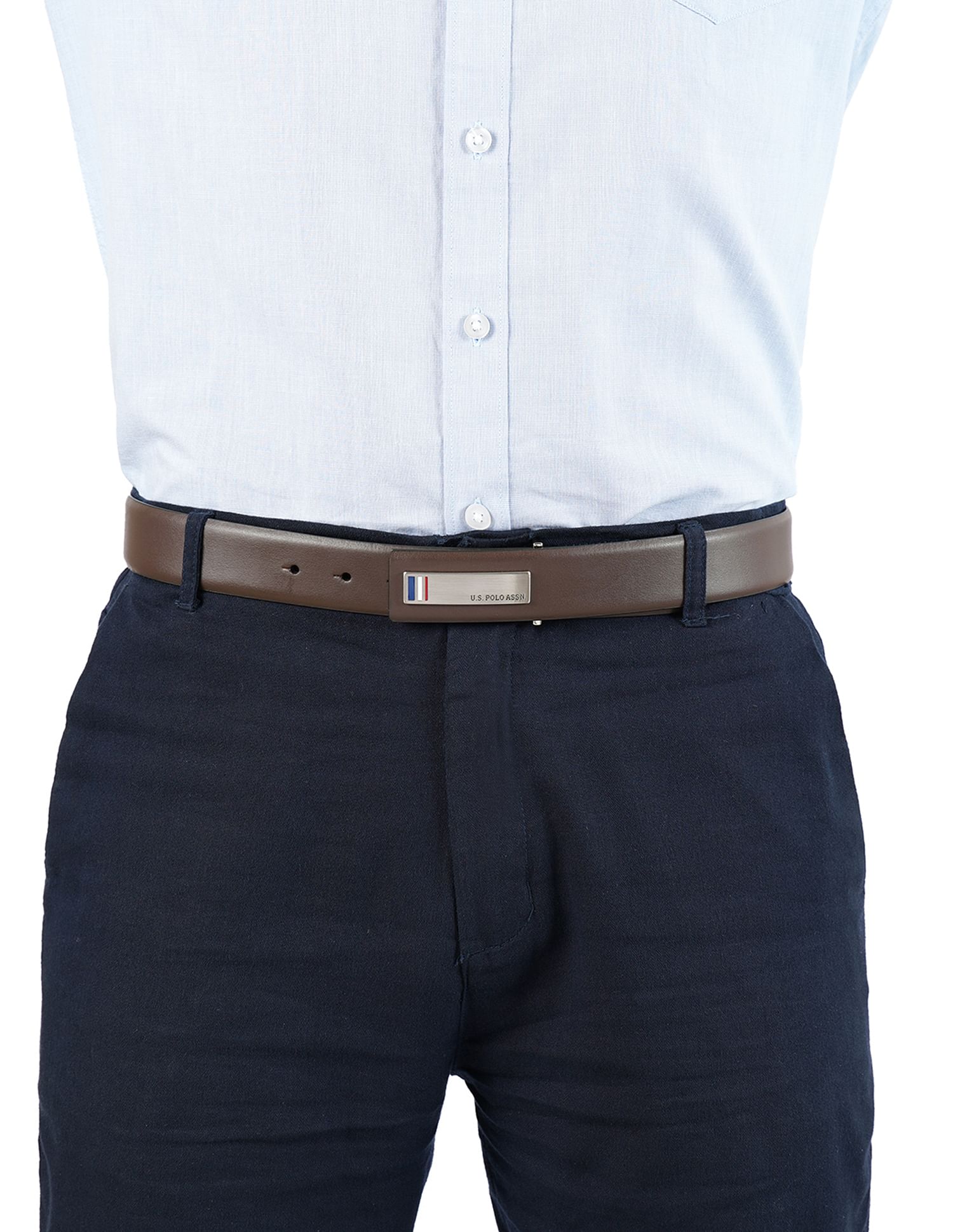 Single Side Chino Belt Brown - U.S. POLO ASSN. | Large