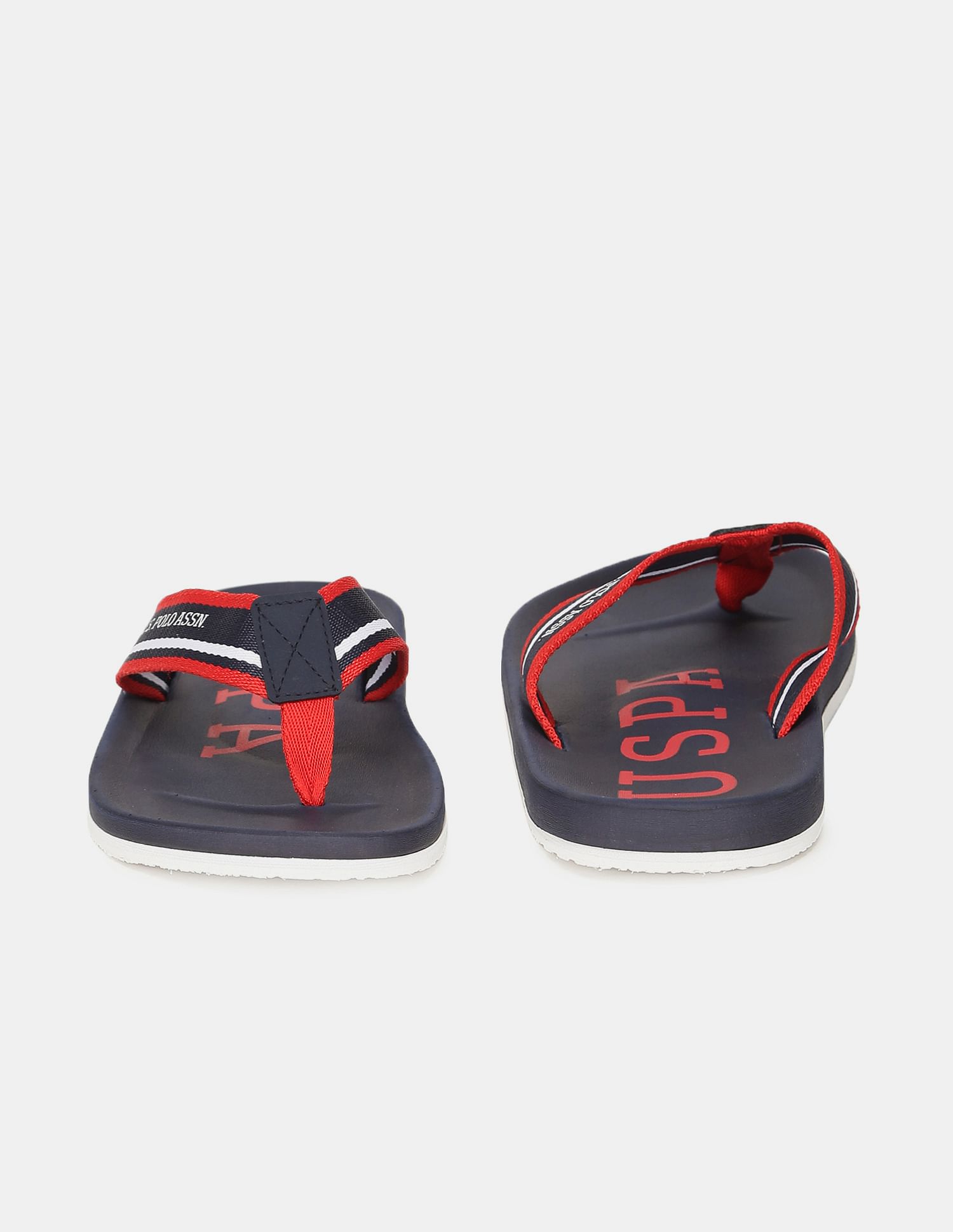 Brand Print Non-Skid Pieres Flip Flops Navy - U.S. Polo Assn. India | Large
