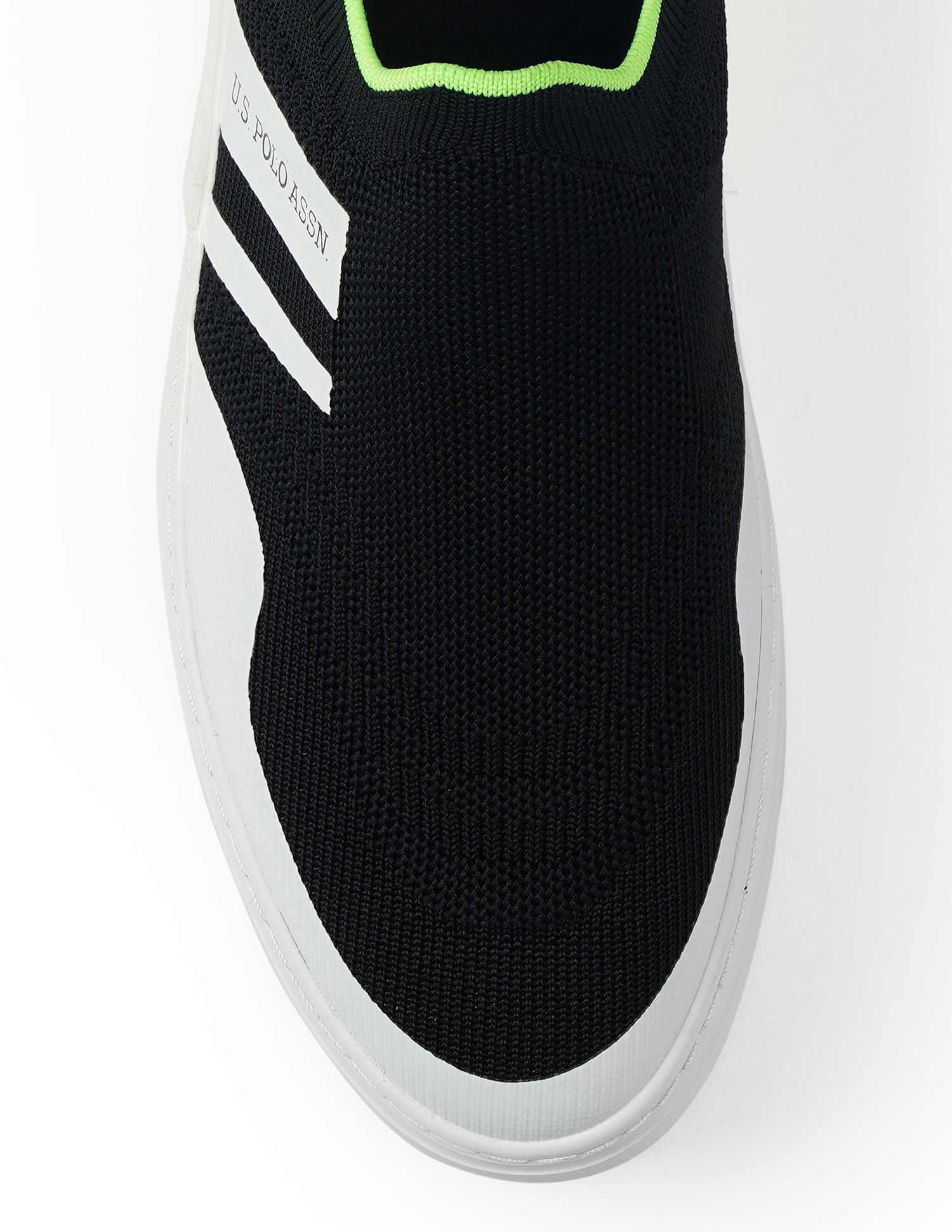 Men Fly Knit Upper Nordic Slip On Shoes Black - U.S. Polo Assn. India | Large
