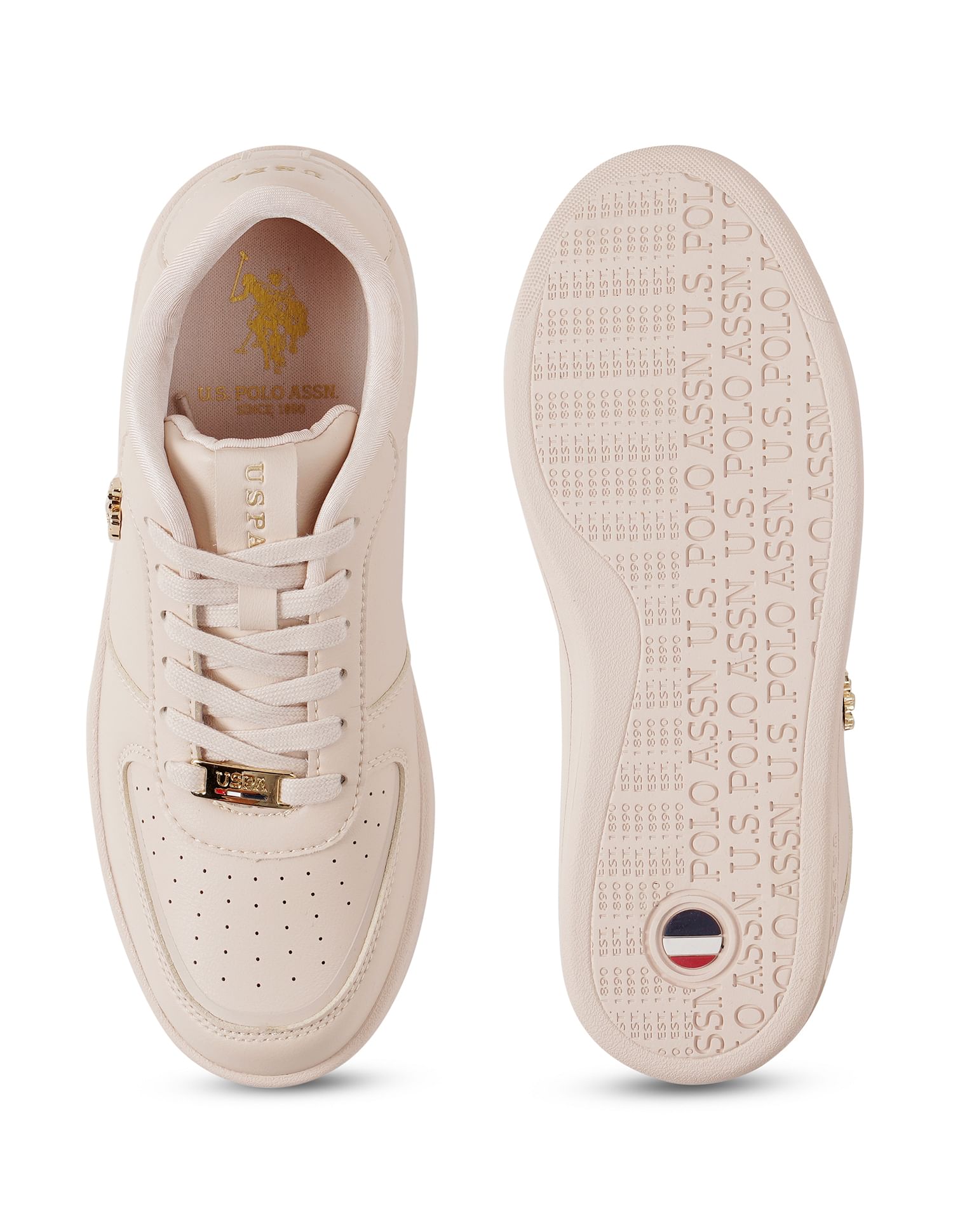 Women Solid Nyra Sneakers Nude - U.S. Polo Assn. India | Large