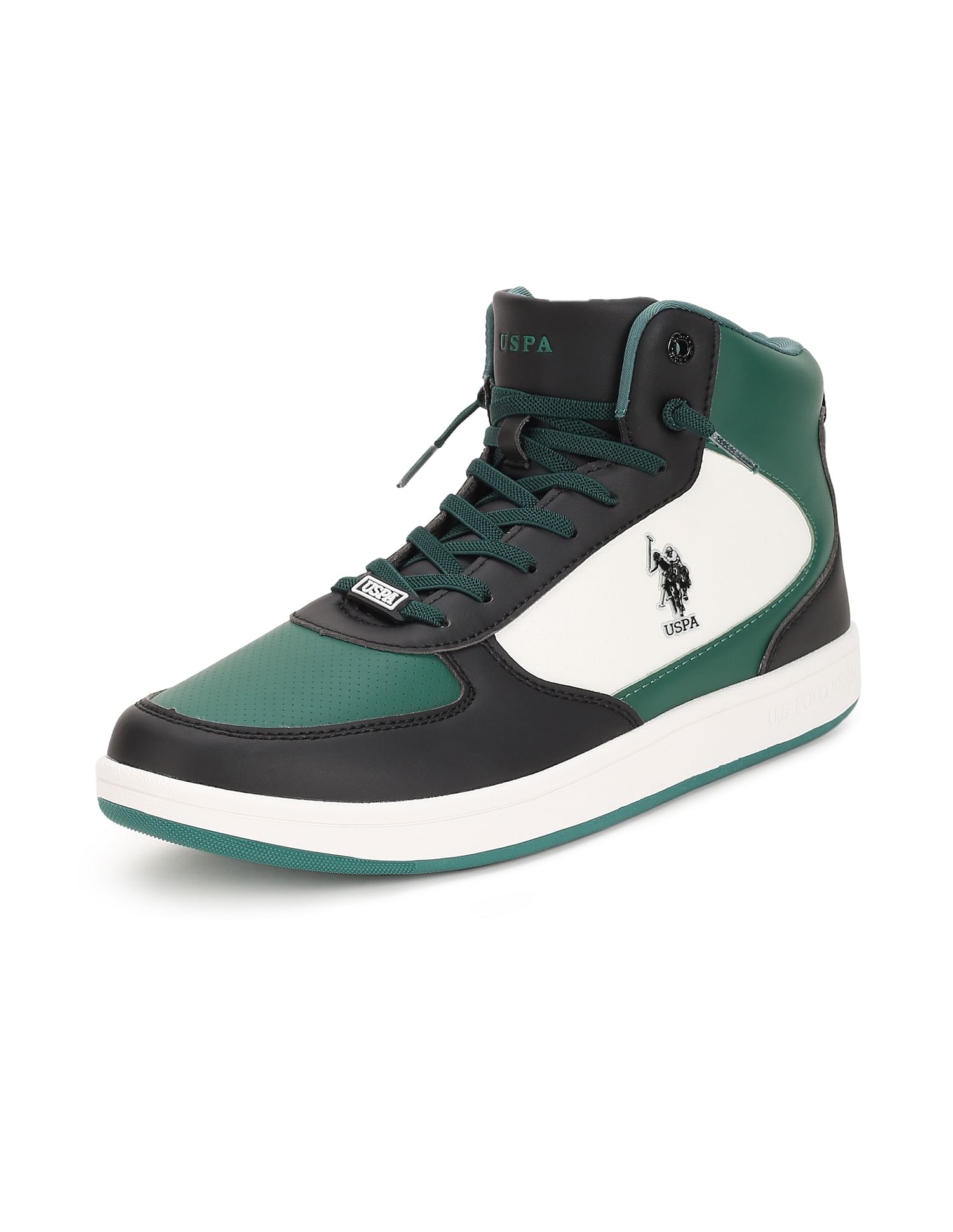 Men Myles Colour Block Sneakers Black and Teal - U.S. POLO ASSN. | Large