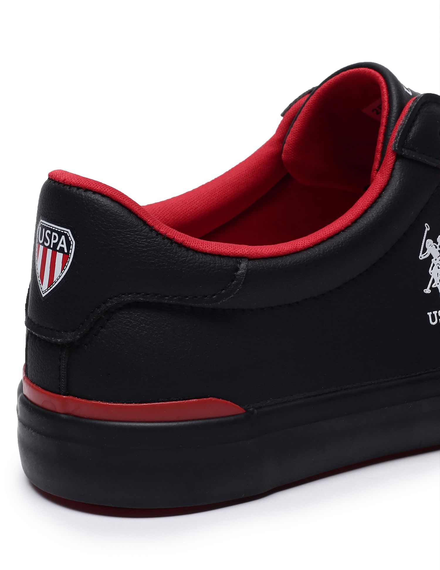 Men Britt Solid Lace Up Sneakers Black - U.S. Polo Assn. India | Large