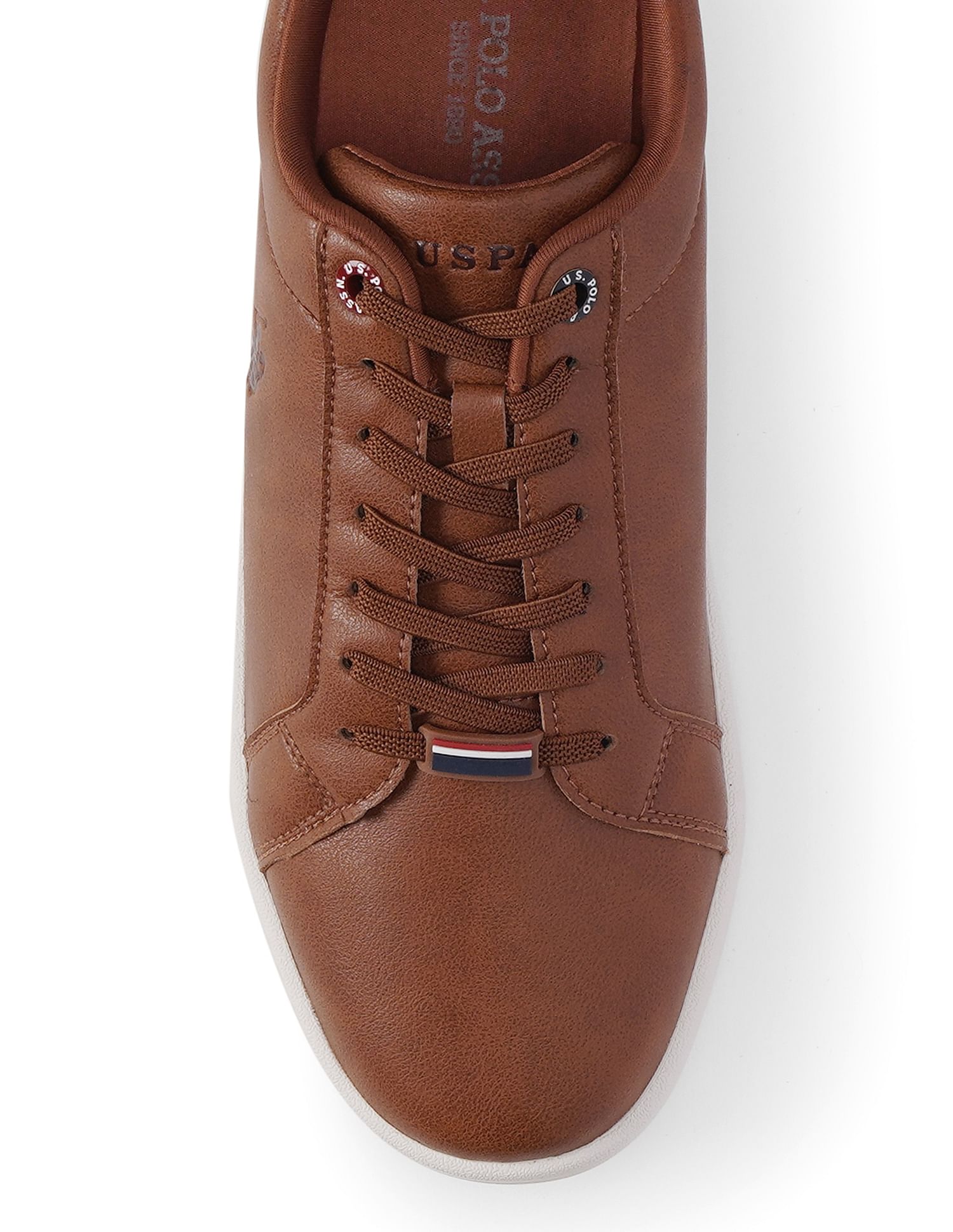 Men High Peel Pu Dorit Lace Up Sneakers Tan - U.S. Polo Assn. India | Large
